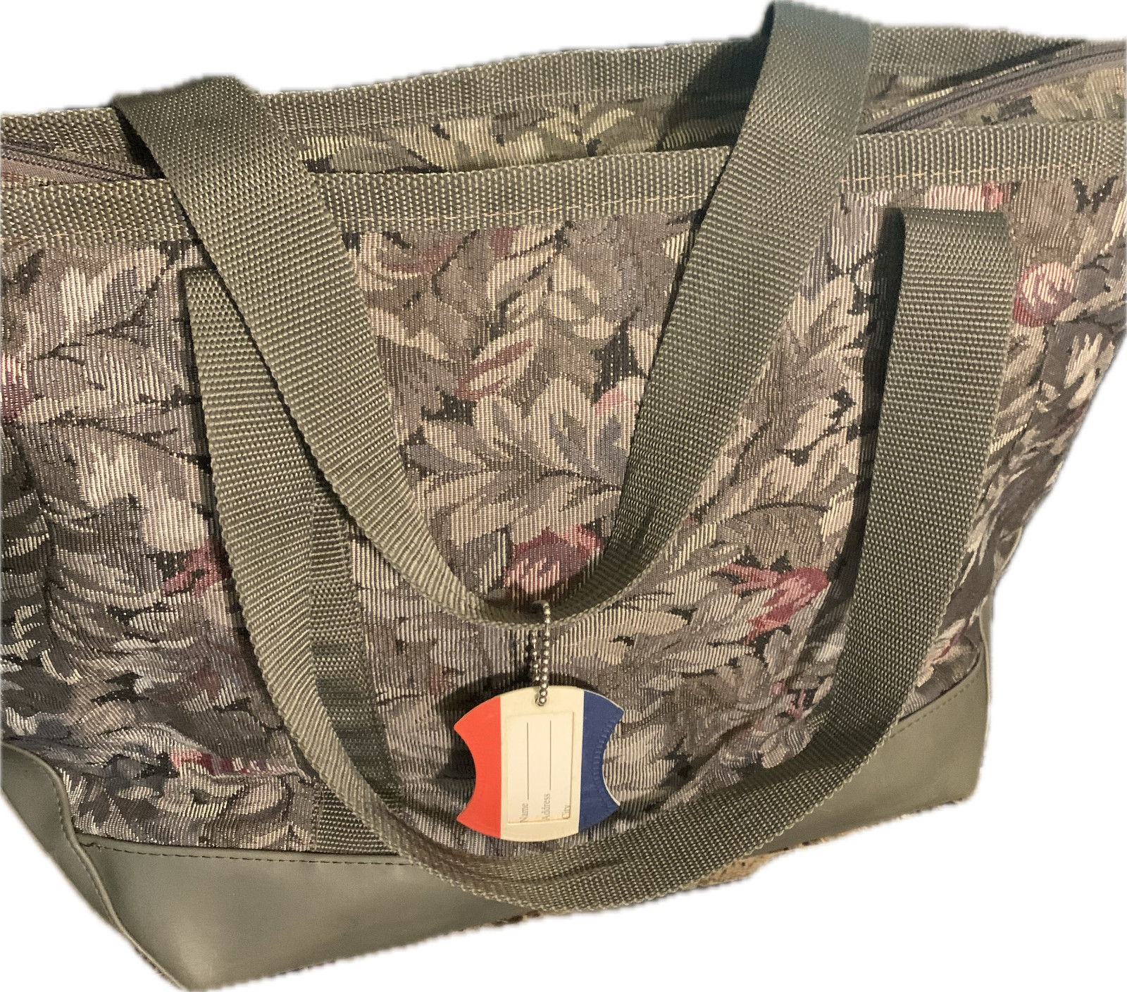 American Tourister Tote VTG Floral Tapestry Satchel, Top Zip, Carry On, Avon