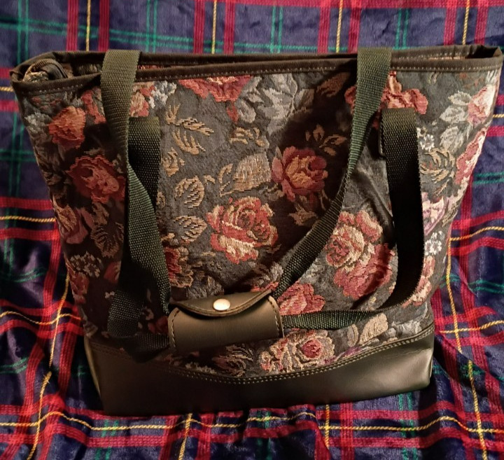 Vintage Tapestry American Tourister Luggage Tote Carry On Bag Floral Purse 17×13