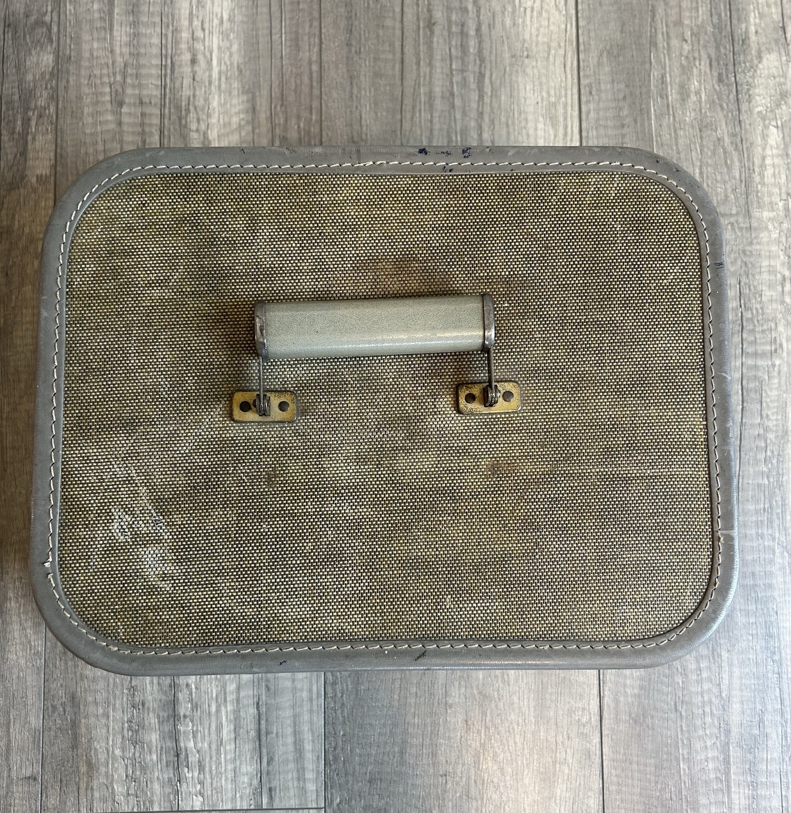 Vintage Envoy Train Case Tweed Makeup Cosmetic Travel Case Mid Century Retro MCM