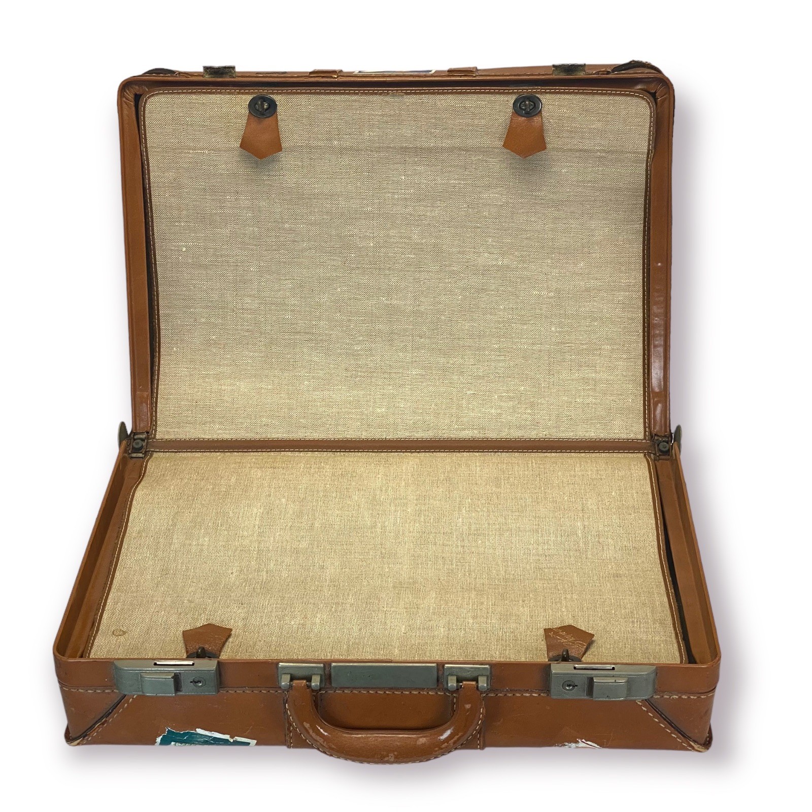 Vtg Skyway Suitcase w Travel/ Luggage Labels: Hotel Victora Cannes, Paris Ritz