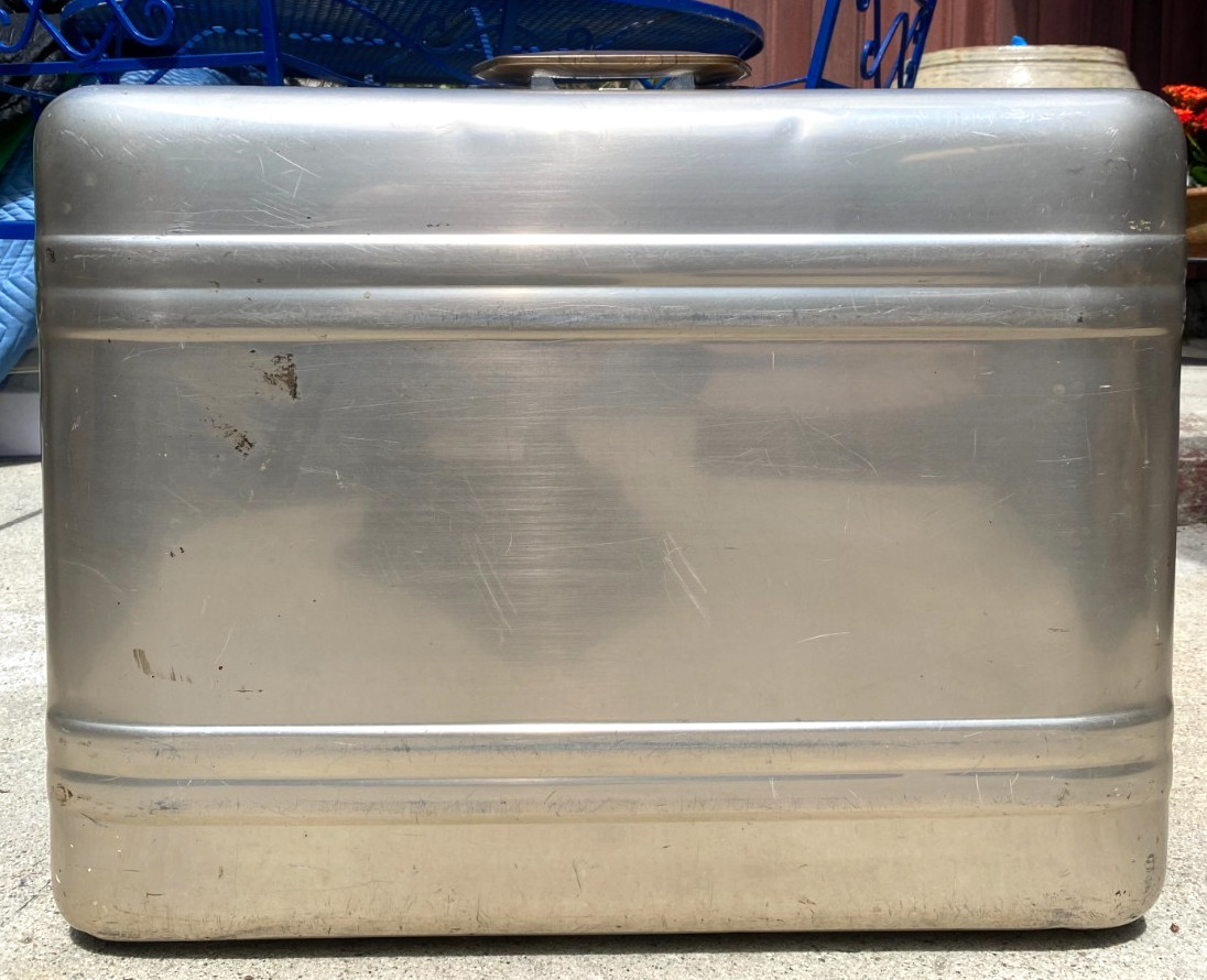 Vintage Zero Halliburton Gold Aluminum Case 18x13x6 Combo Lock 1960s RARE