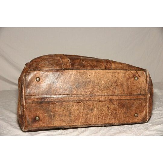 Vtg SIMA – PATICA Cuero Vala Leather Luggage Brass Hardware Made In Argentina