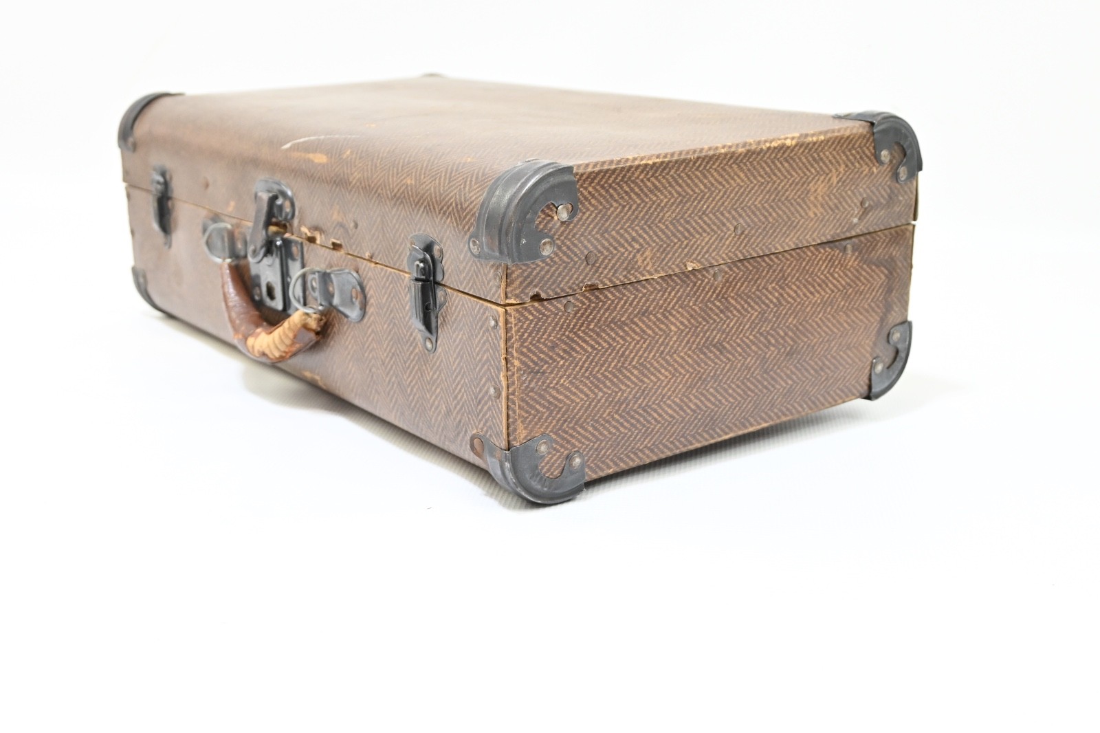 Antique/Vintage Valise Suitcase Luggage Brown Travel Trunk Eagle Lock