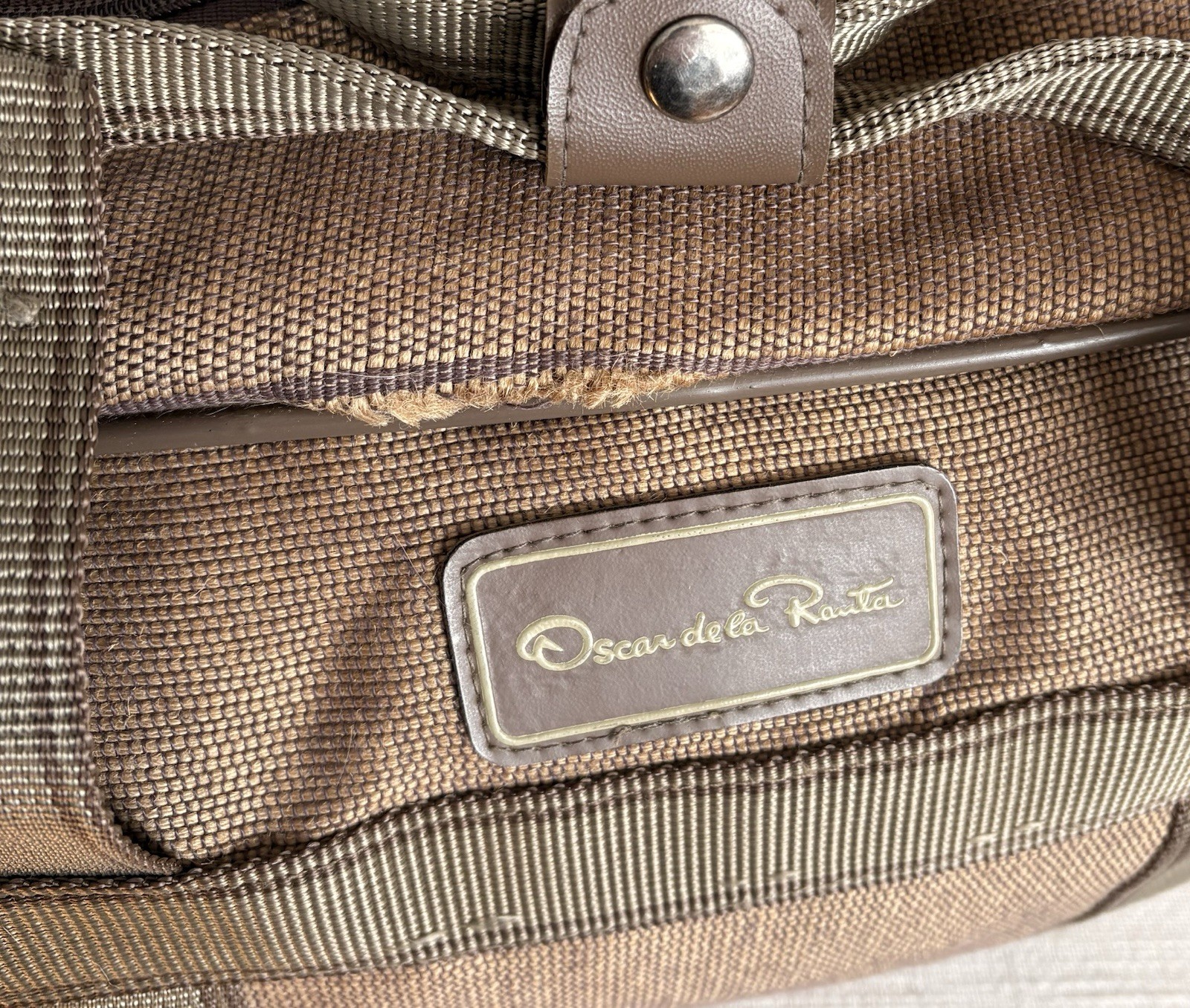 Vintage Oscar de la Renta Tweed Travel Bag Duffle Suitcase Carry-On Overnight