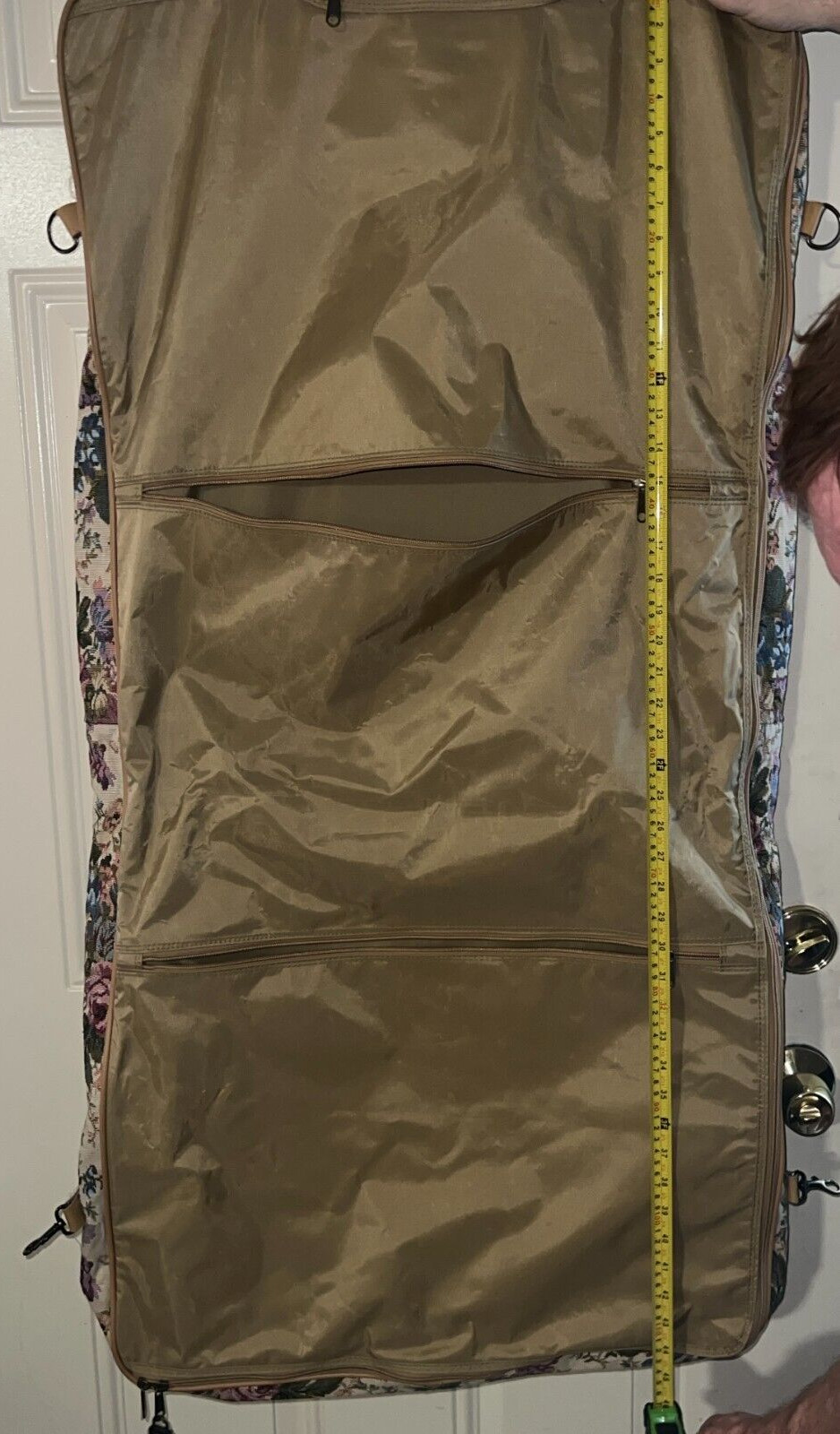 NWT Vintage American Flyer 50” Garment Bag Floral Tapestry Luggage Carryon