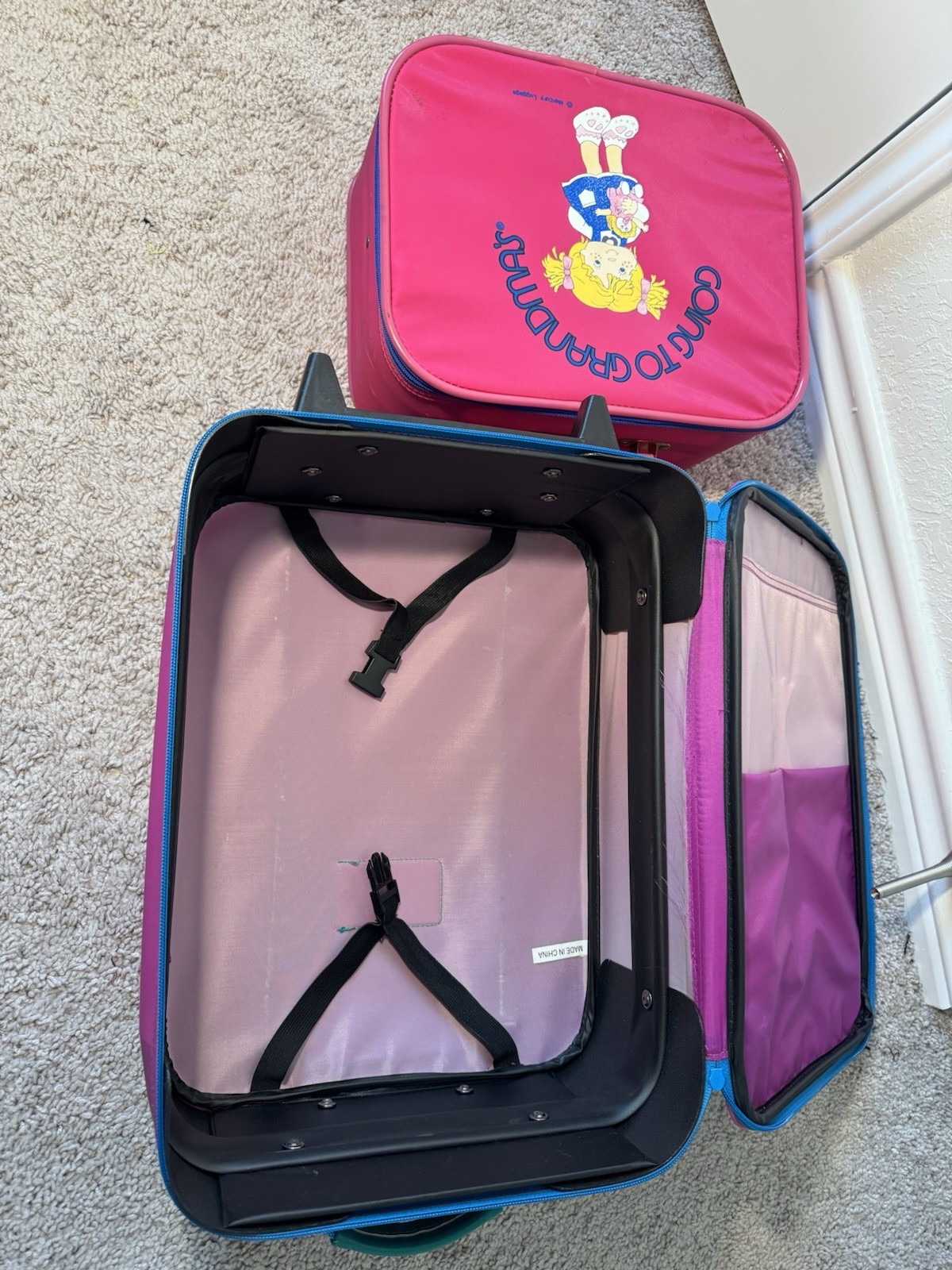 Mercury Luggage Vintage Going To Grandmas Rolling Suitcase Carry On Set RARE