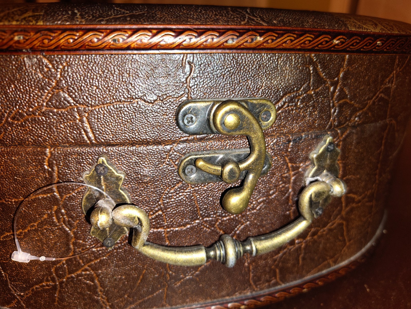 Vintage Leather Vanity Travel Case Patchwork Style lot Of 2