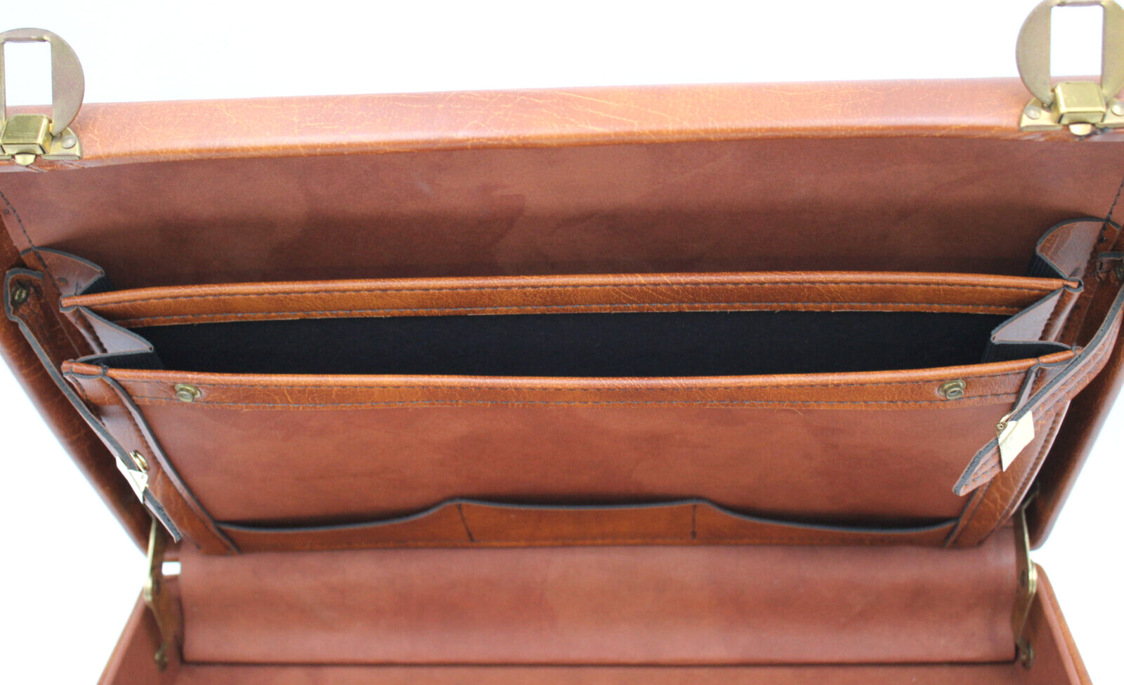 Beautiful Soft Hard Shell Buckskin Butterscotch No Key Snap Lock Briefcase Heavy