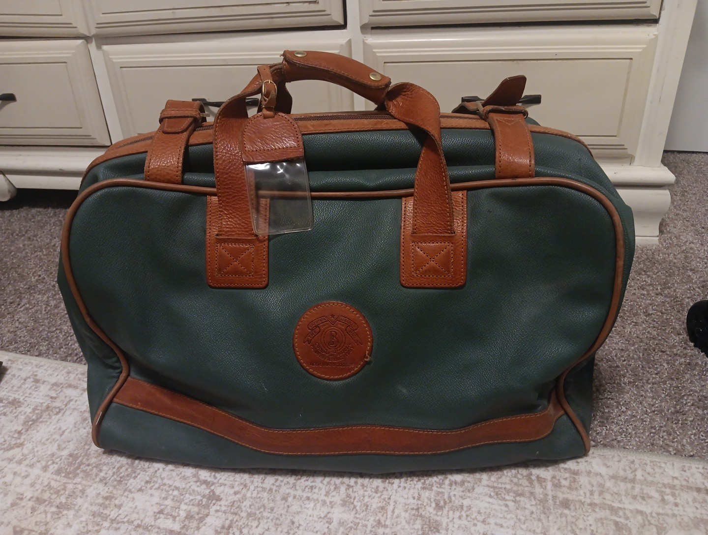 vtg Bric’s Designed by Bojola Leather duffel bag Florence Italy 22x12x12