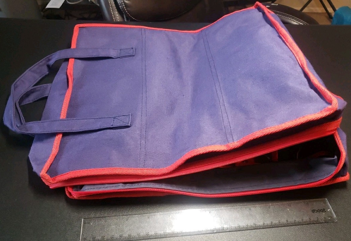 Vintage Lillian Vernon Bag Navy Tote 6 Shoe Bag Travel Zip handles Duffel Case