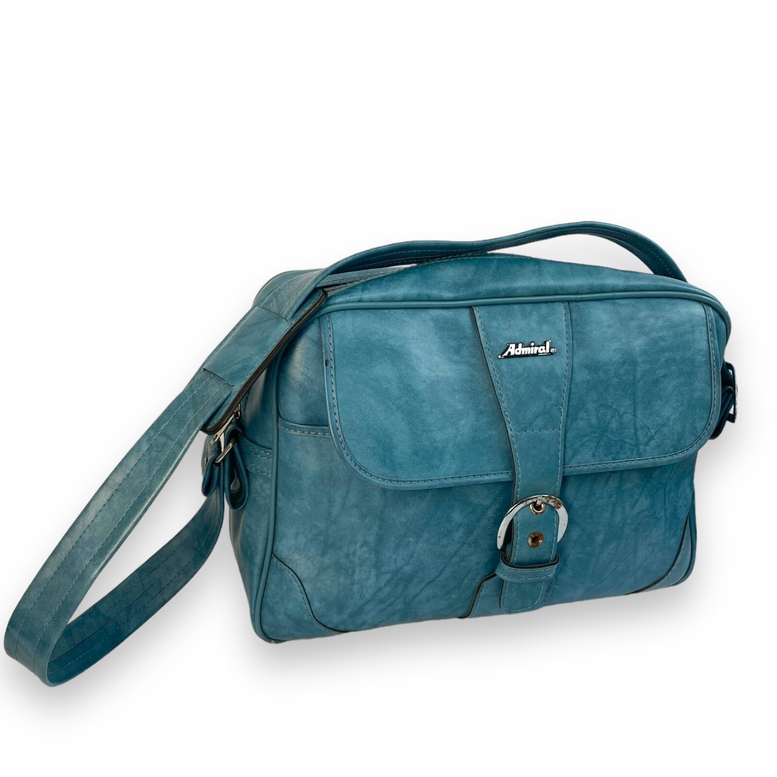 Admiral Tourister Vintage Carry-On Tote Overnight Travel Bag Blue B72Q