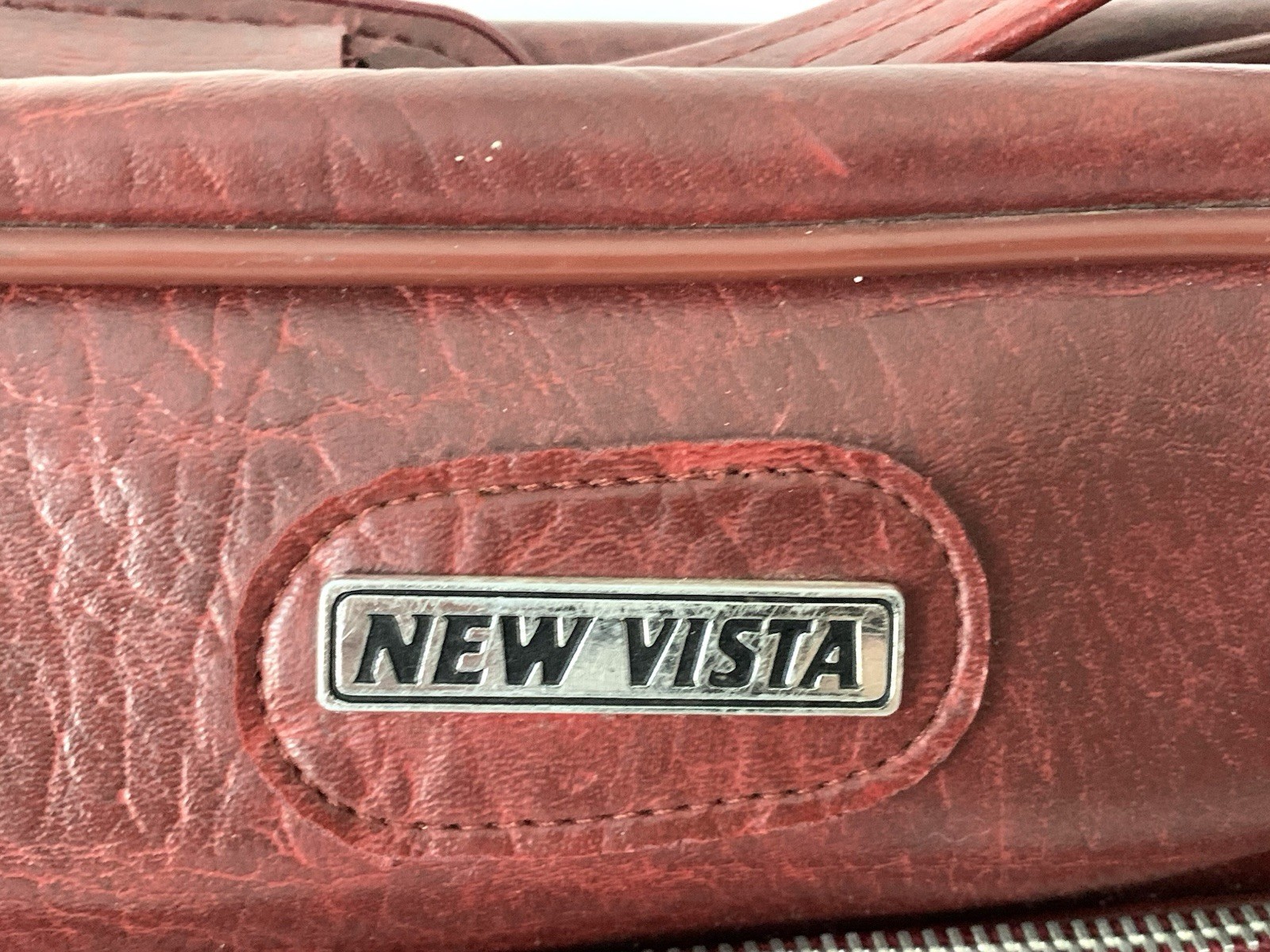 Vintage New Vista Luggage Carry On Shoulder Laptop Traveler Bag Faux Leather