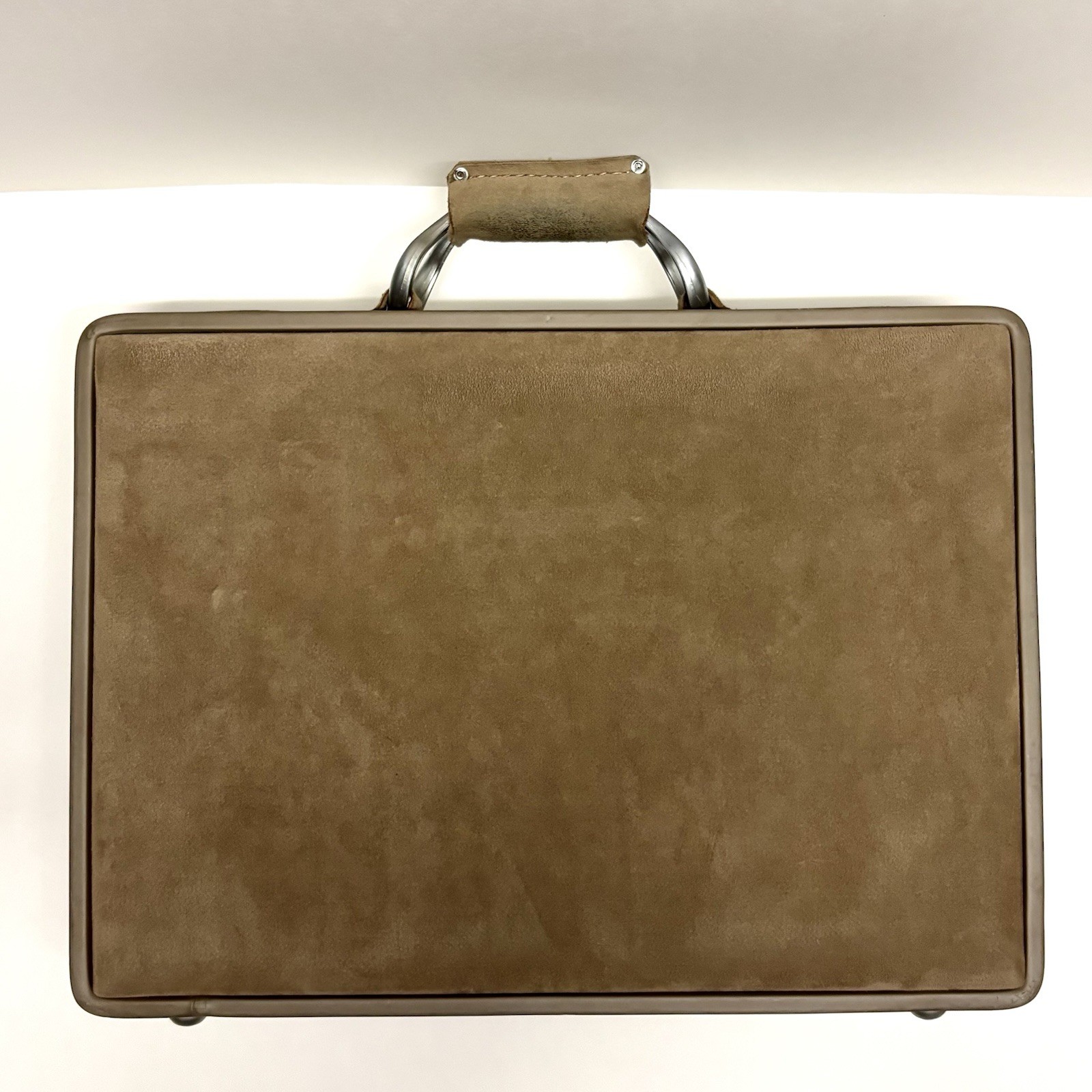 Hartmann Hard Briefcase Attache Leather Suede Luggage with Locking Key