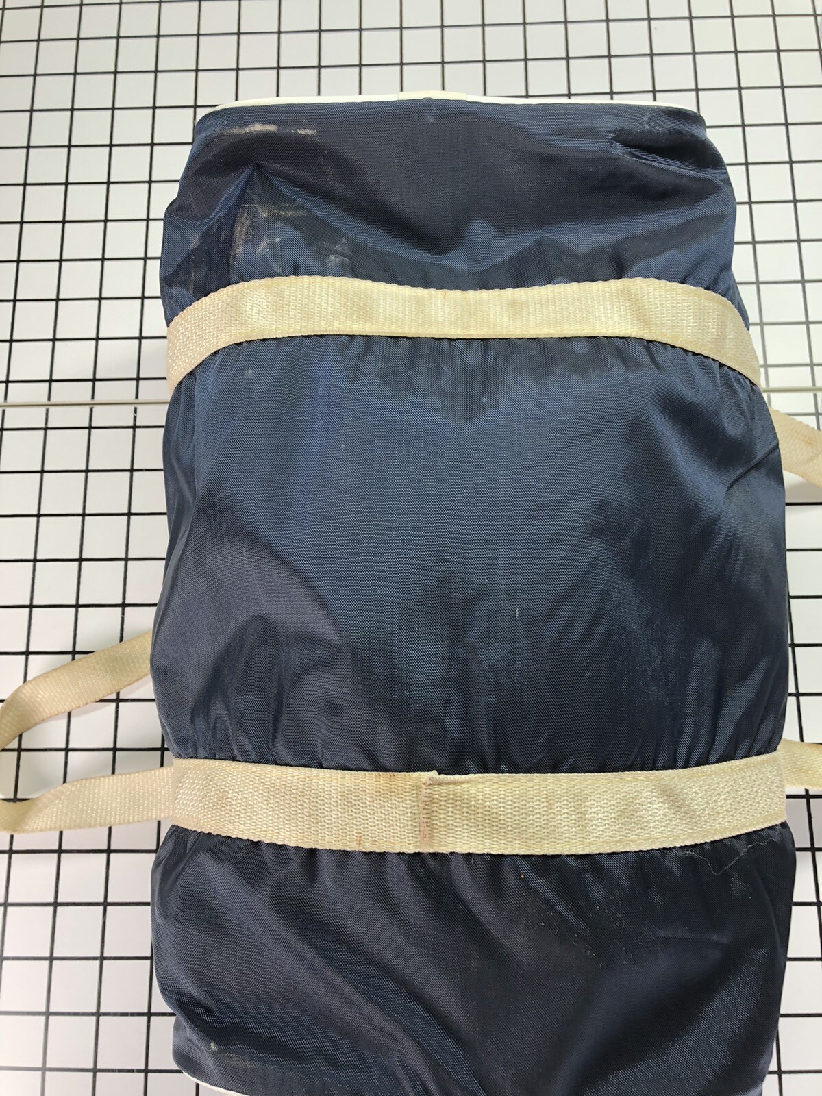 Vintage Brunswick Nylon Tote Carry-On Overnight Bag 14” Navy Blue White READ
