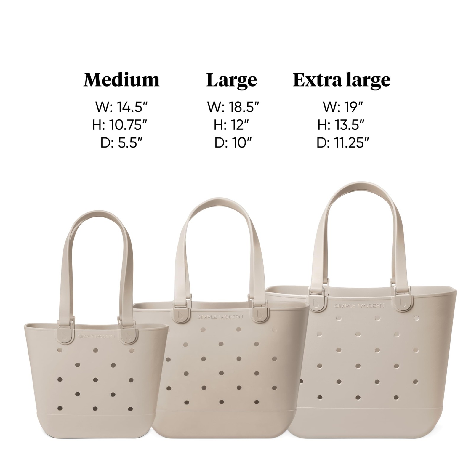 Simple Modern Large Beach Bag Waterproof Getaway Rubber Tote Zipper Pocket For