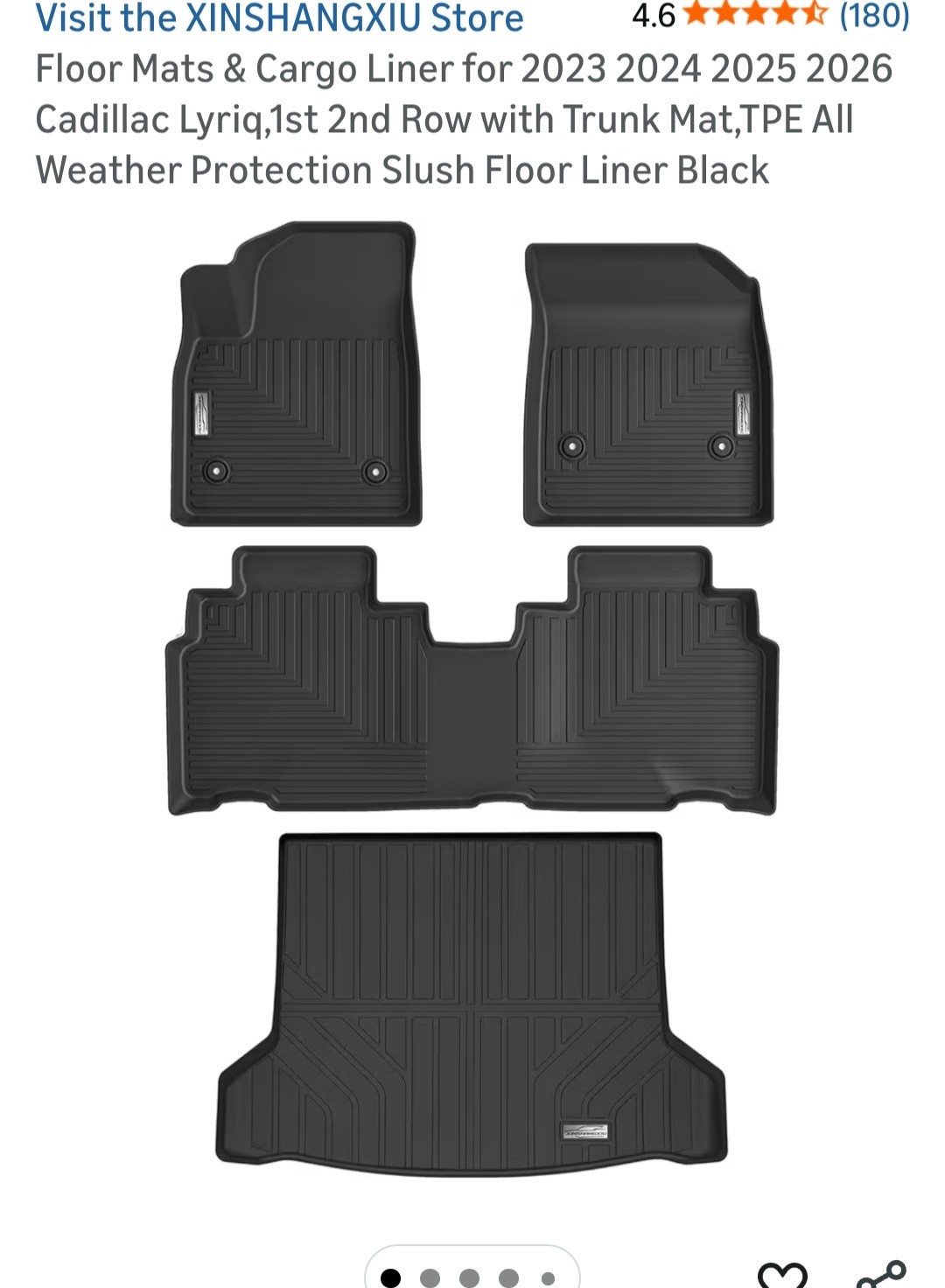 Floor Mats & Cargo Liner for 2023 2024 2025 Lyriq , 1st 2nd Row with T…