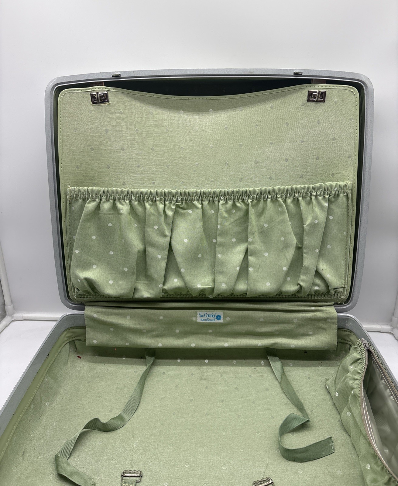 Vintage Sears Courier Hard Case Luggage Suitcase – Olive Green