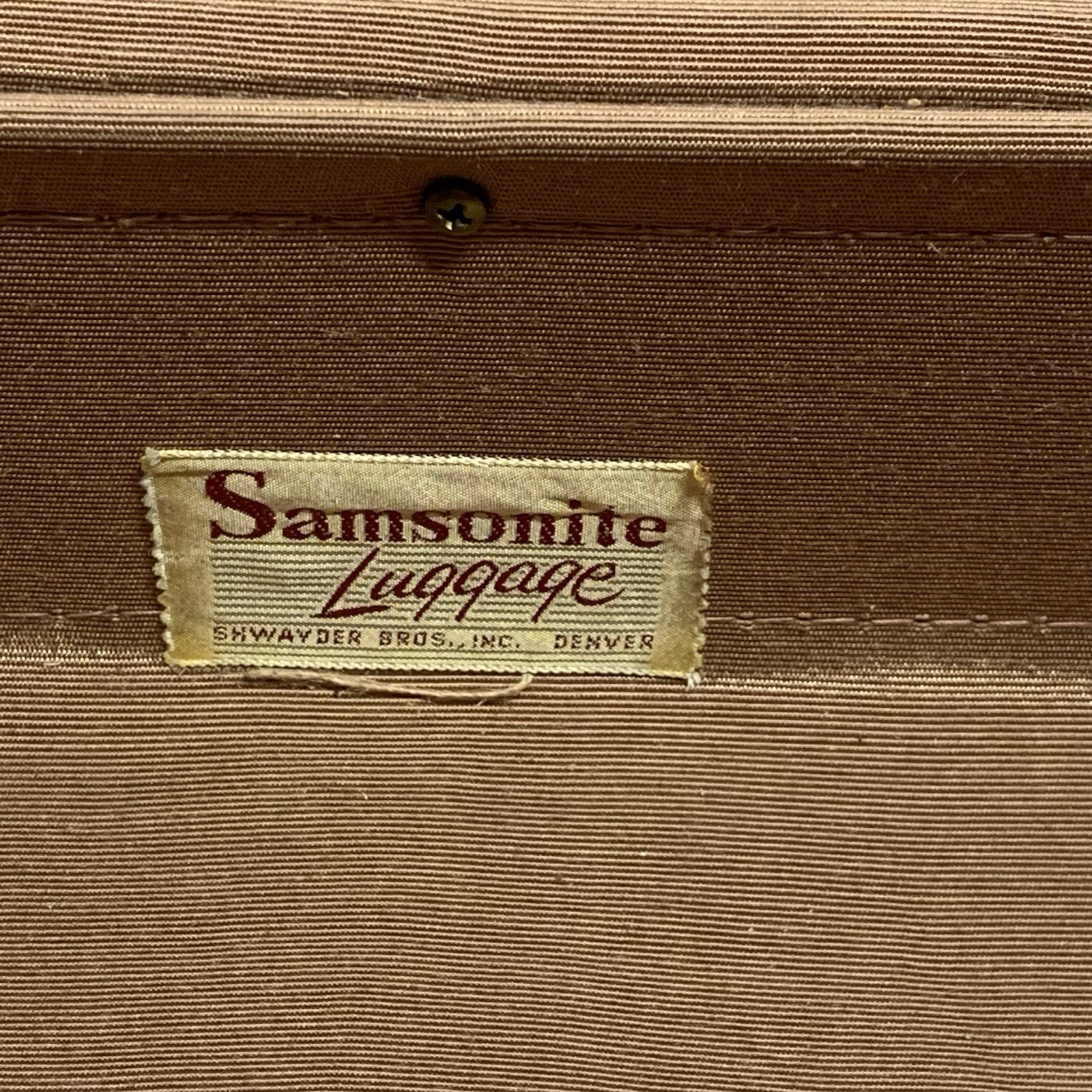 VTG Samsonite Streamlite Shwayder Bros Saddle Tan Suitcase Cary Luggage NO Key