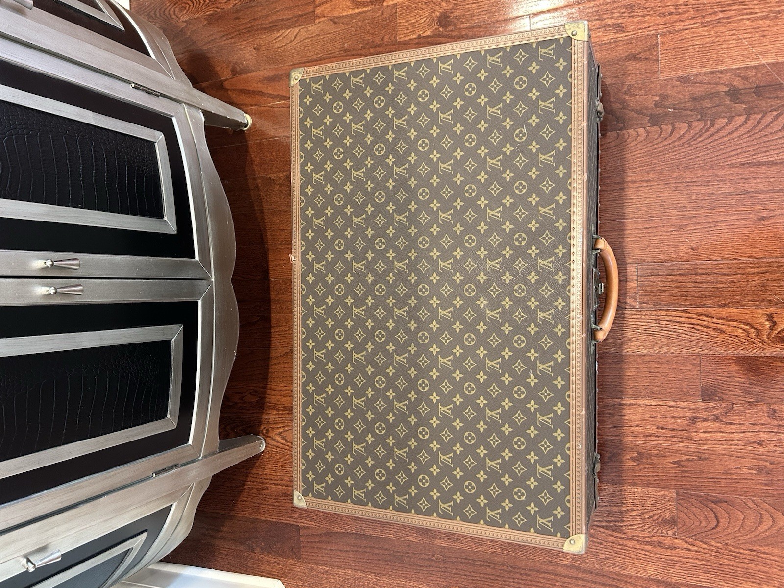 Louis Vuitton Vintage Hard Suitcase Monogram Locking Brass Hardware