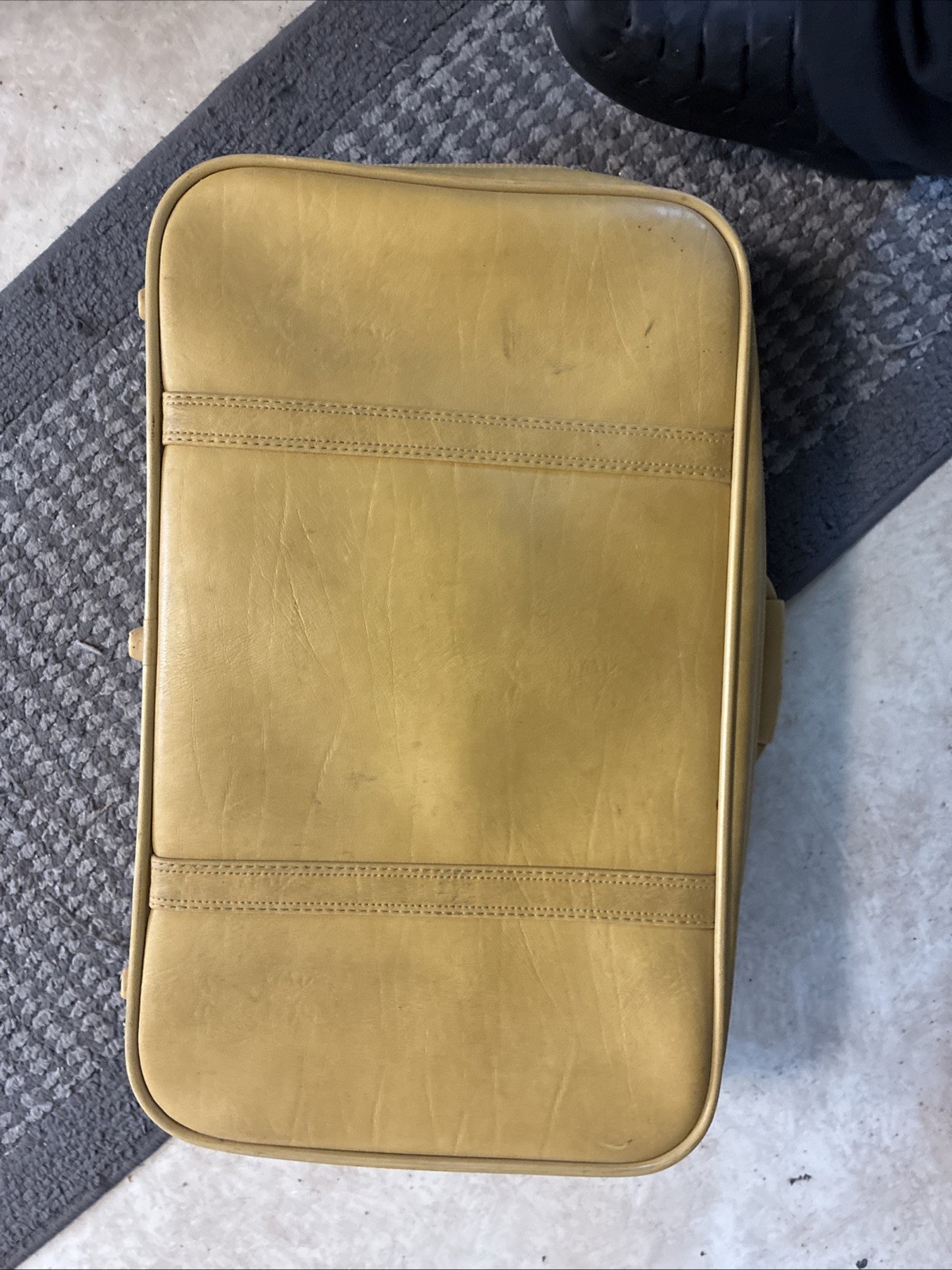 Mustard Yellow Vintage Large Escort Suitcase By American Luggage Works Inc