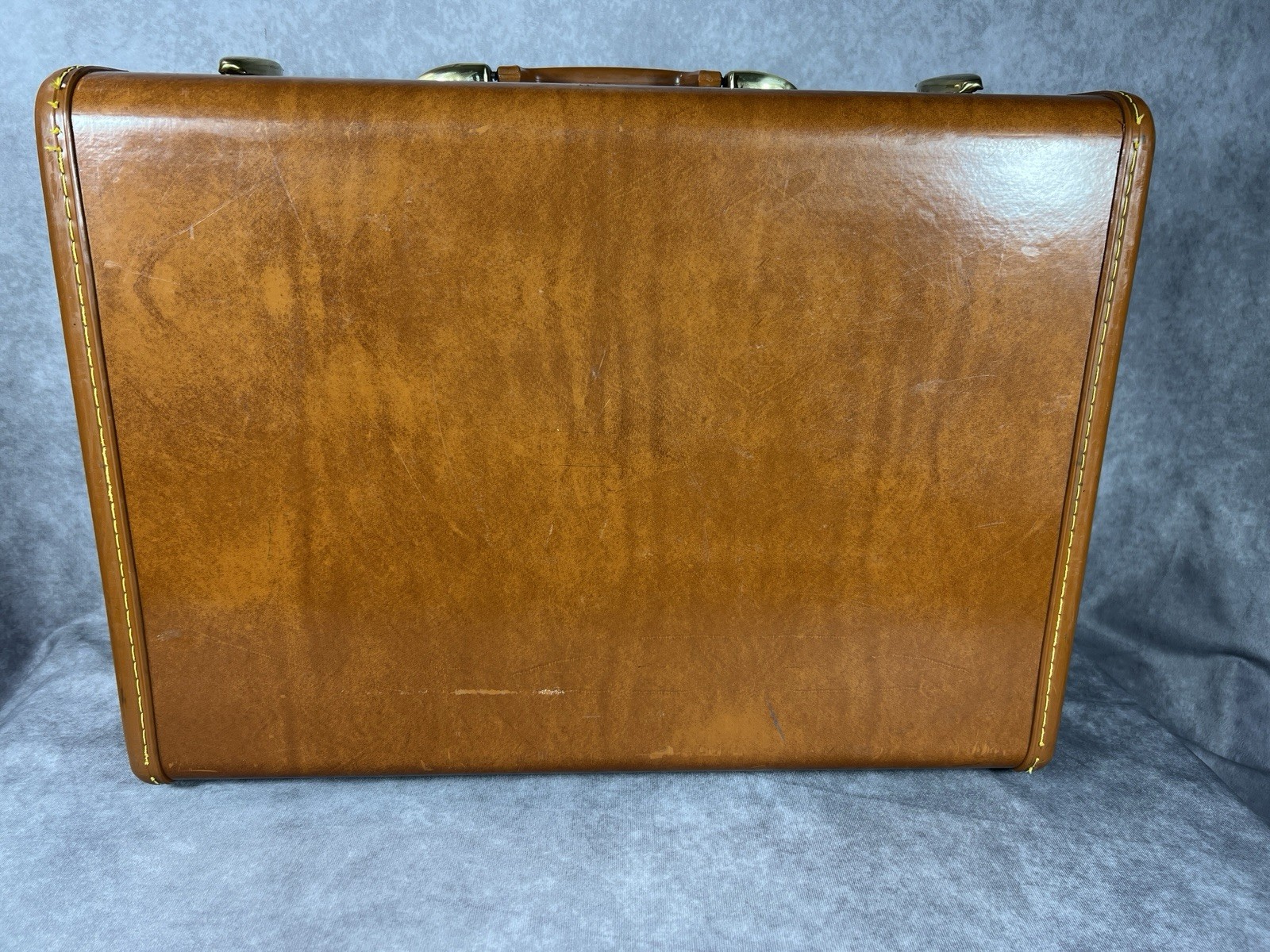 Vintage Samsonite Streamlite Shwayder Bros Saddle Tan Suitcase Luggage No Key