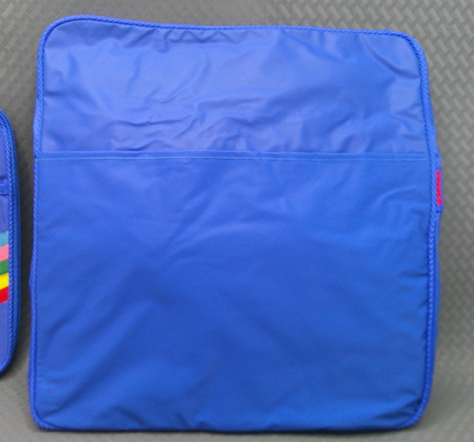 Vintage Trafalgar TT Soft Travel Bag Passport Wallet Strap Zippers Blue Rainbow