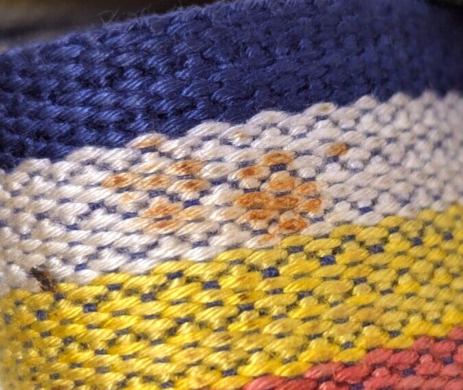 Rare Vintage Skyway Airline Multicolor Woven Fabric Luggage Strap Taiwan