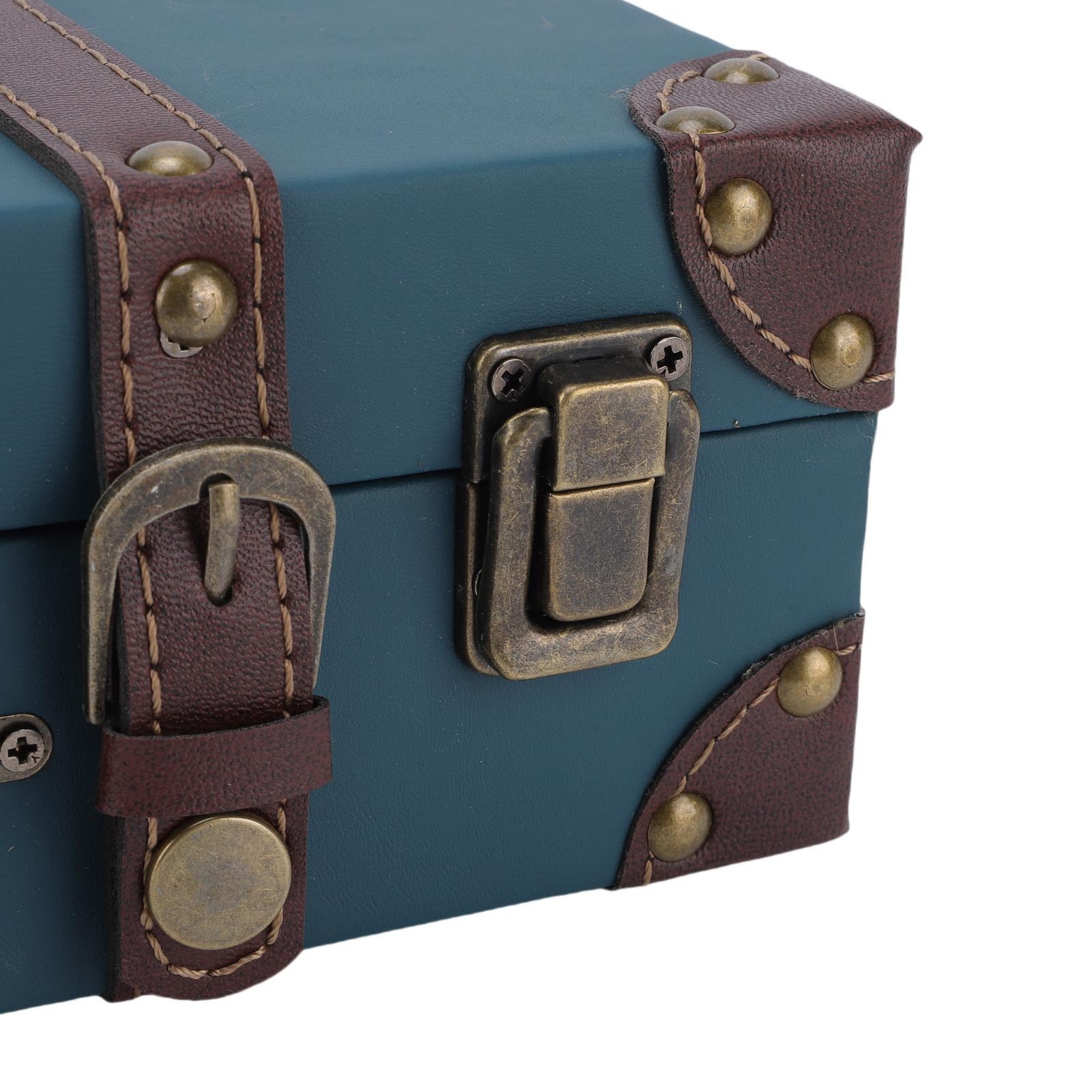 Vintage Suitcase Industrial Style Composite Wood PU Leather Storage Trunk For St