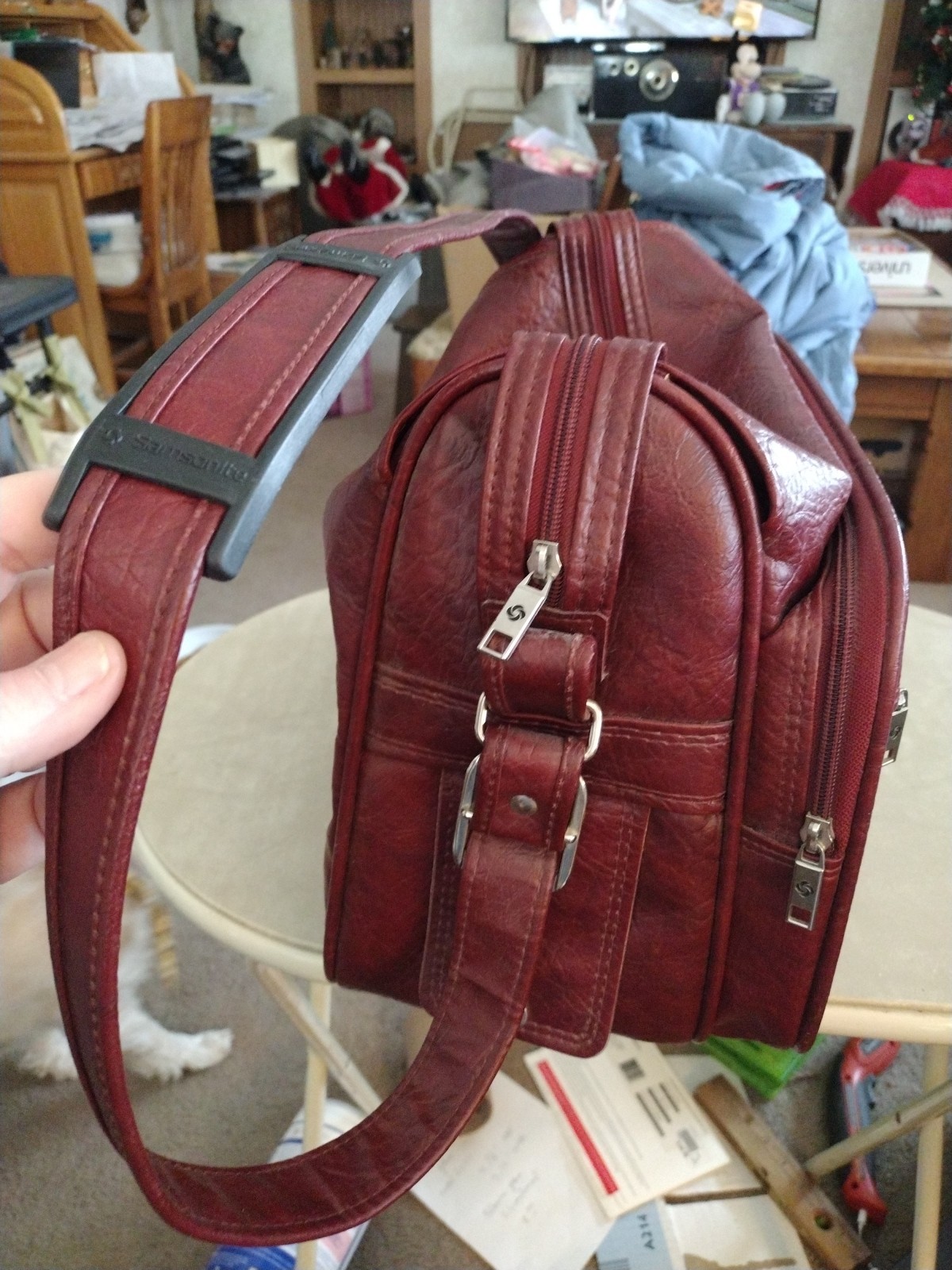 Vintage Samsonite Silhouette Overnight Travel Bag Carry On Maroon