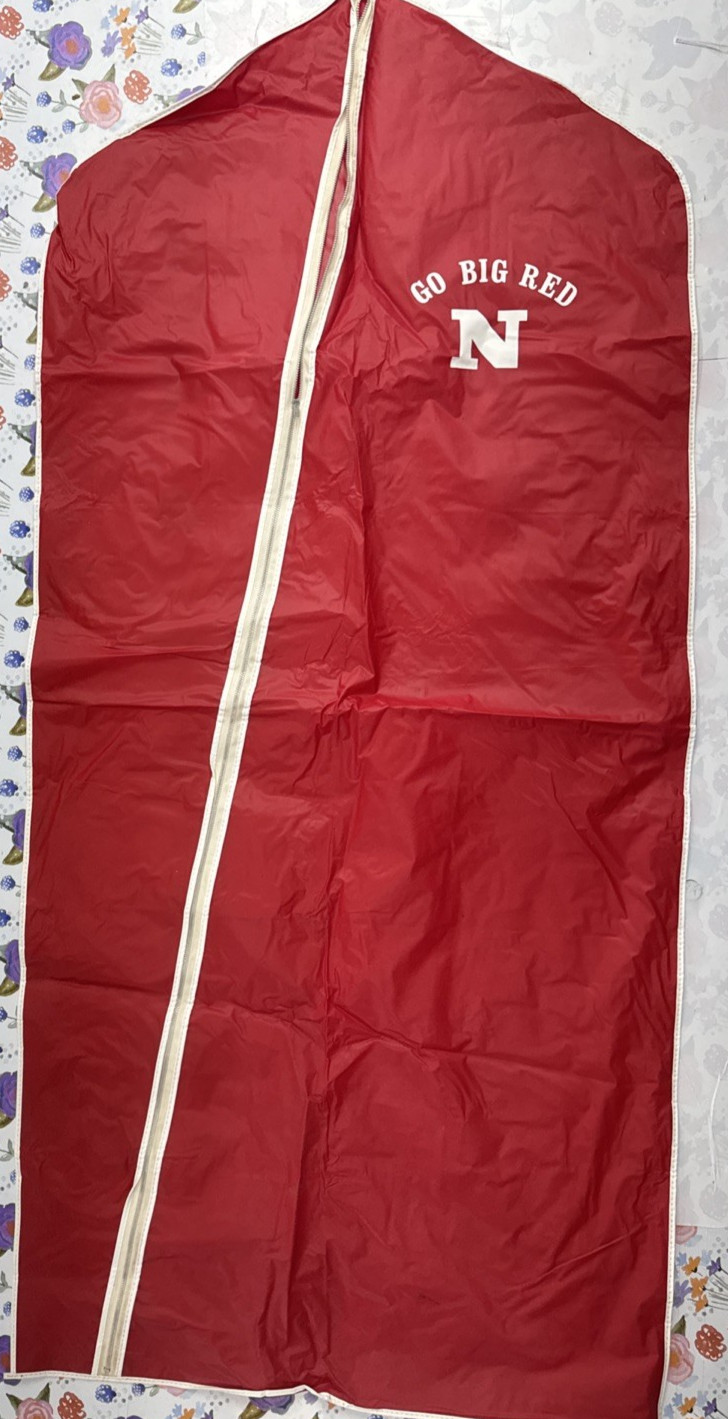 Vintage Red Nebraska Garment Bag Go Big Red Vinyl #59