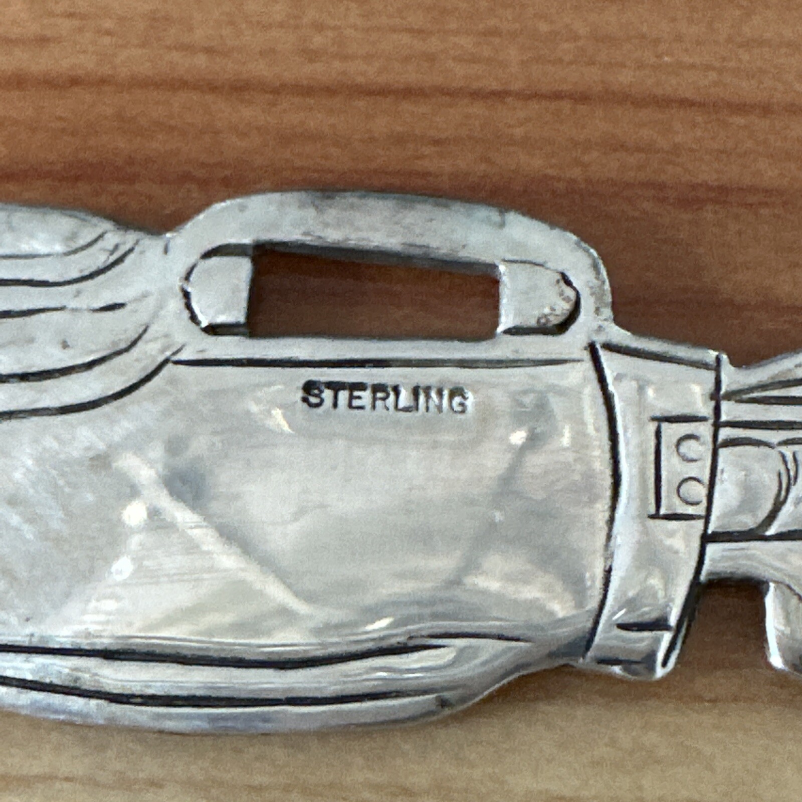 VTG Sterling Silver Golf Bag Luggage Tag Holder w/o mono – MINT!