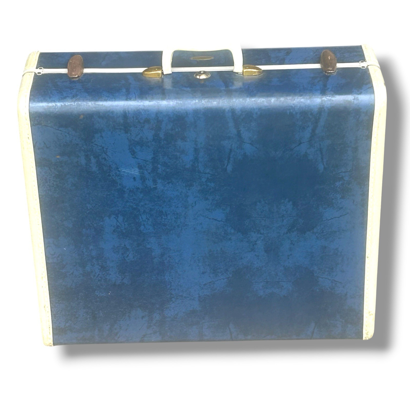 Vintage Samsonite Blue Marble Suitcase Suitcase Key Hangers 50s 21”