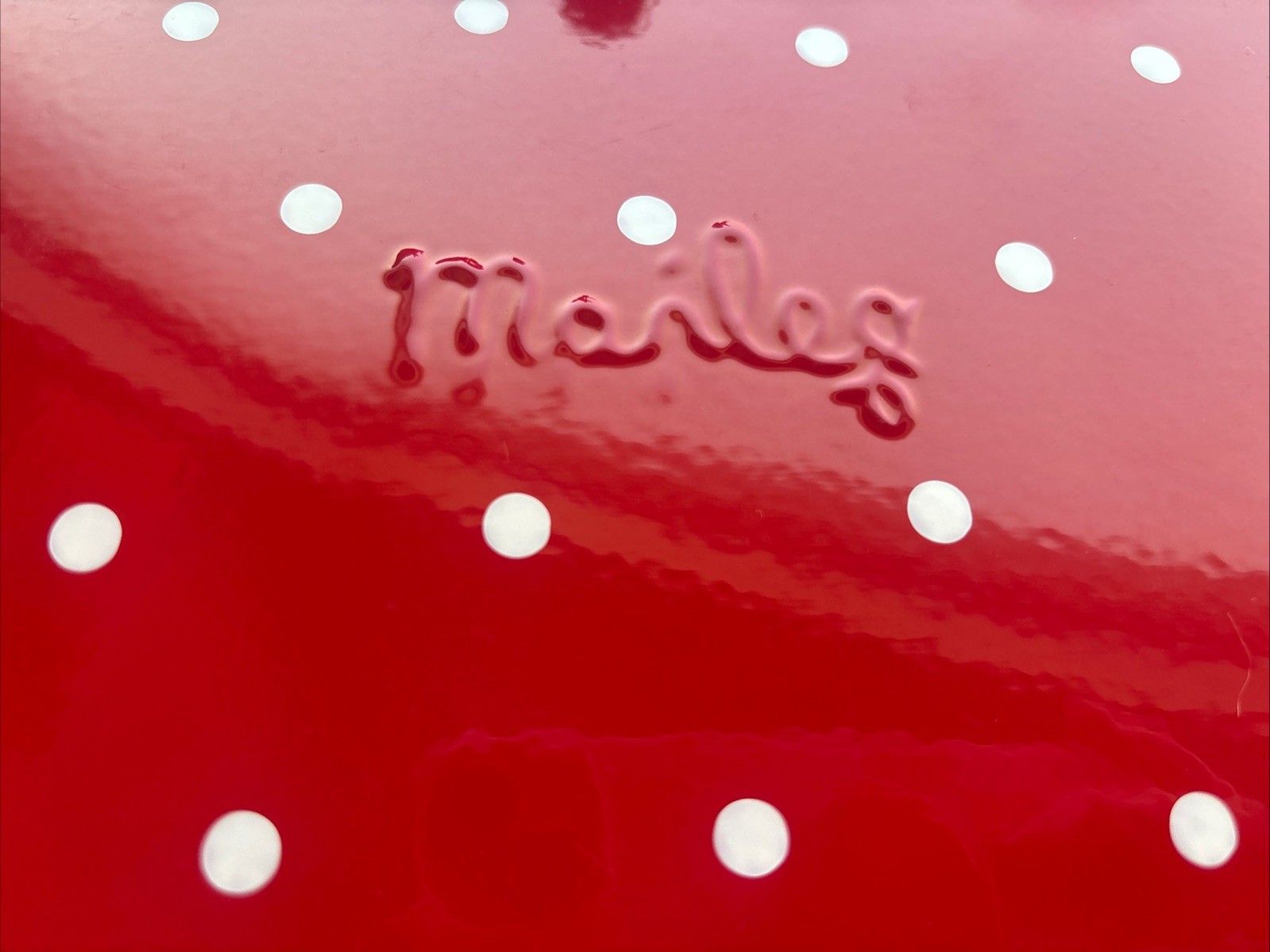 Maileg Storage Suitcase, Small, Red With Dots! New