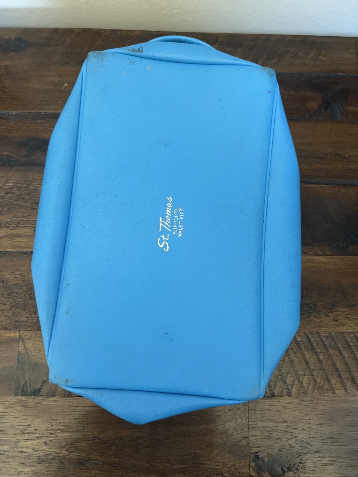 Vintage FLIP TOP Valet Kit by ST. THOMAS Blue 1970’s Mid Century