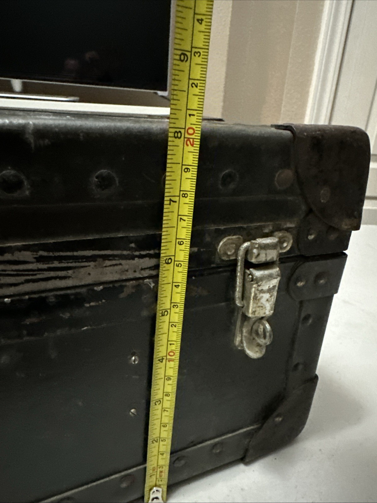 Vintage Small Army Steamer Travel Trunk 12″×7.5″×8″ Heavy Duty Camera Case