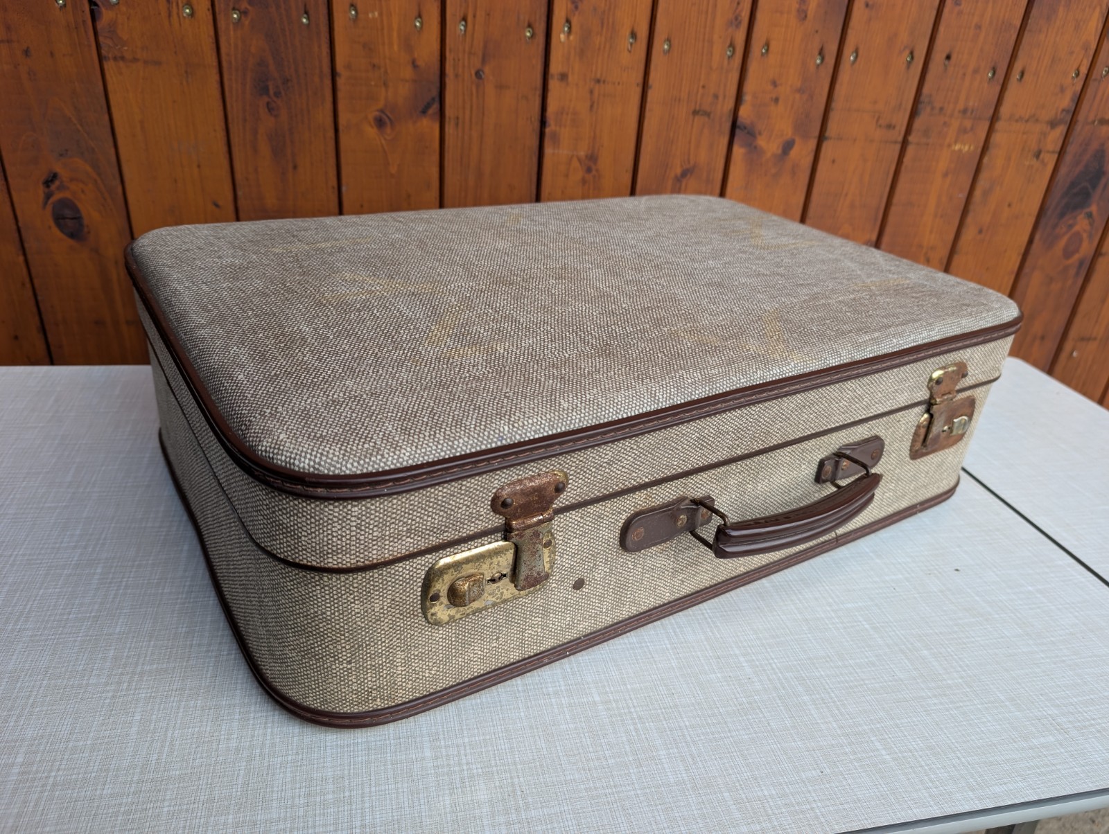 Vintage Suitcase Retro Travel Case 1950s Retro Weekender Mid Century 1960s 3