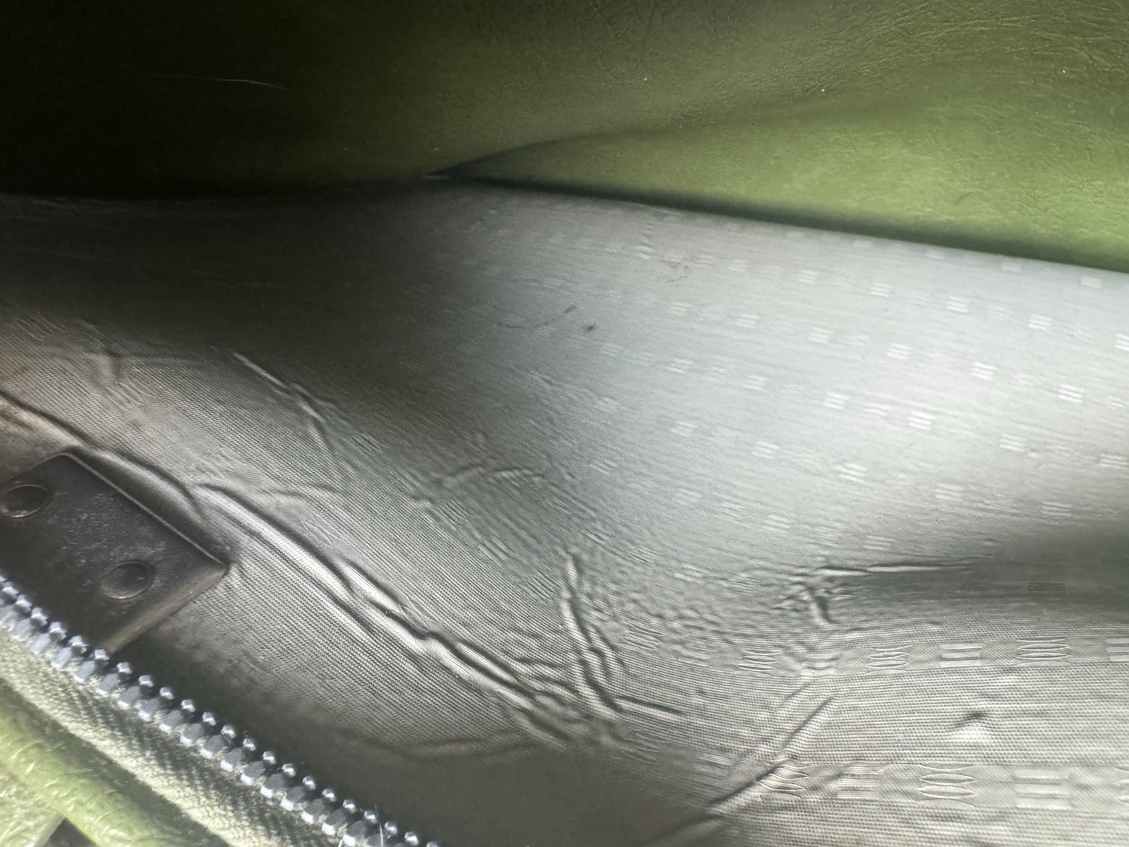 Vtg Samsonite Fashionaire Olive Green Leather Vinyl Carry On Suitcase Bag