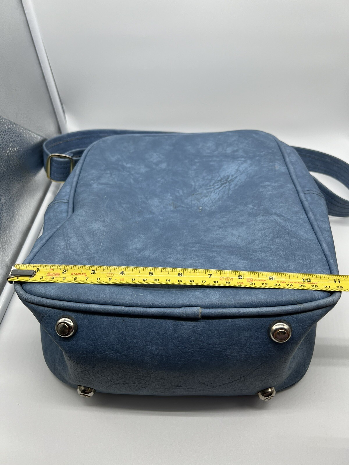 Vintage Samsonite Luggage Shoulder Bag Carry On Blue Purse Diaper Travel Zip