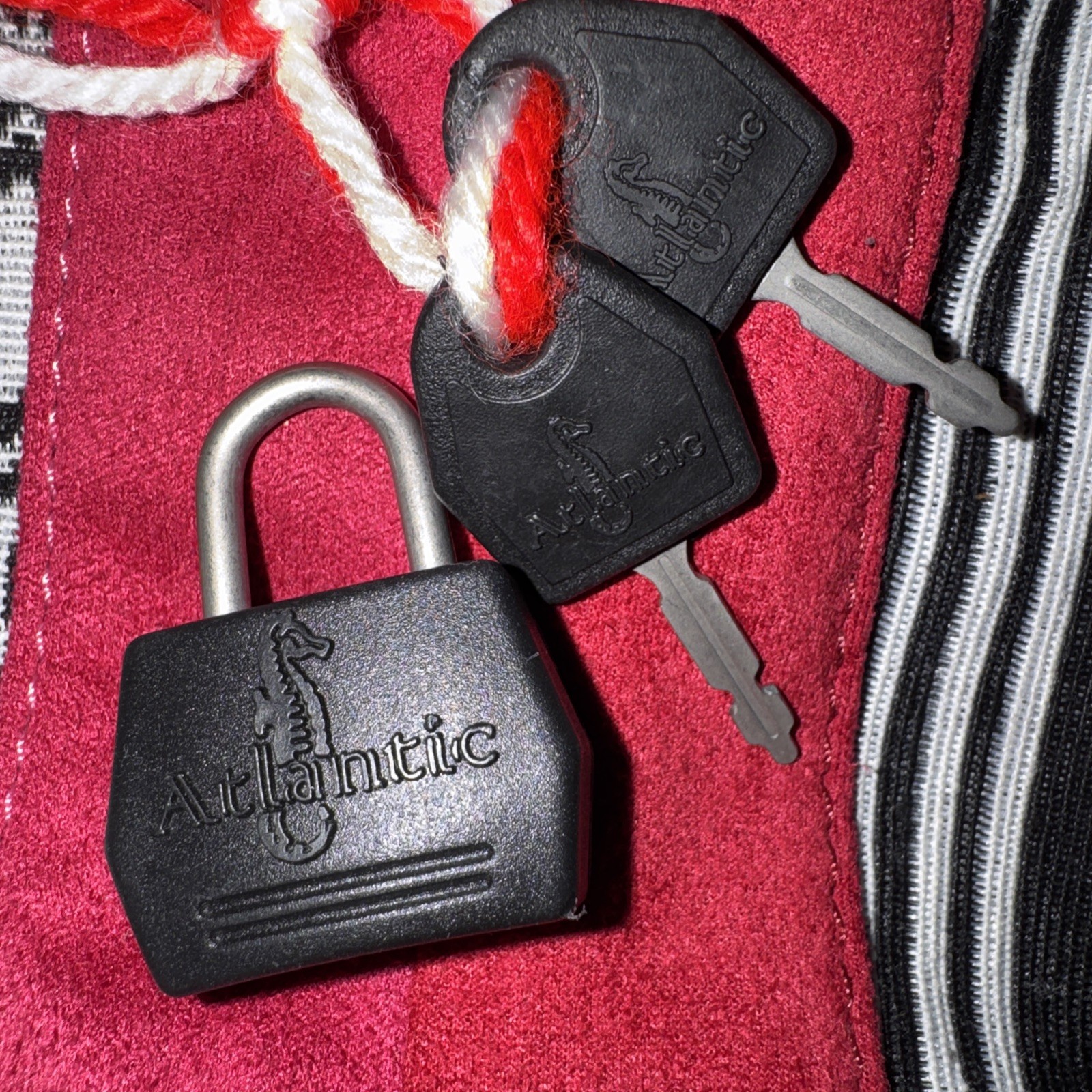 Vintage Atlantic Luggage Lock & Key Set. Seahorse on lock & key