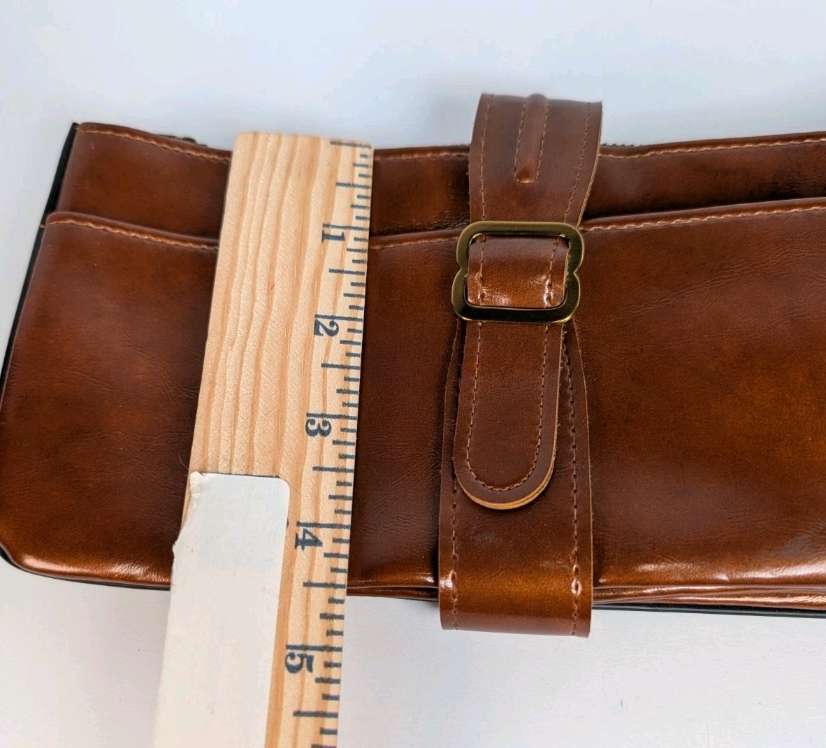 Vintage 50s Amity Brown Vinyl Tie Holder Travel Case Made In Japan