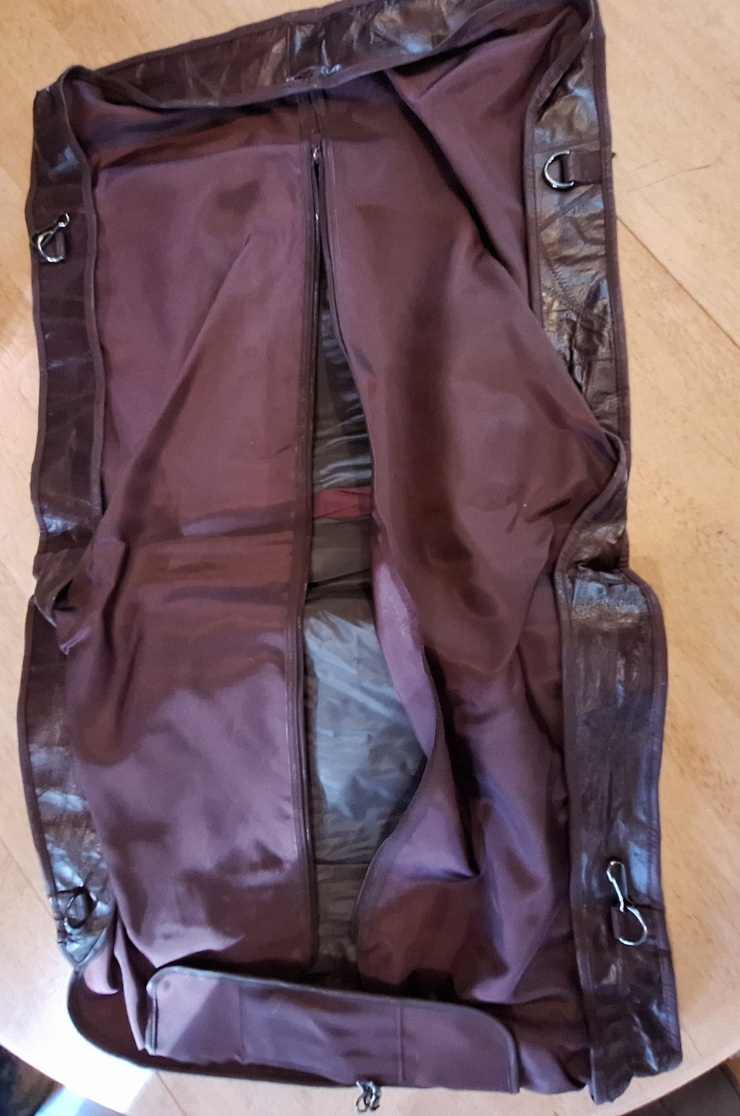 Vintage GSC Brown Patchwork Leather 3 Piece Luggage Set