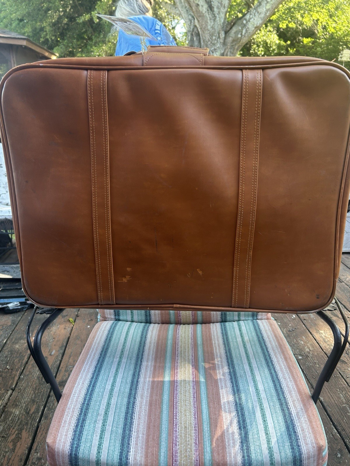 Vintage 1970s Leather Carry On Suitcase 22×18•EUC•Beautiful Patina•Unique