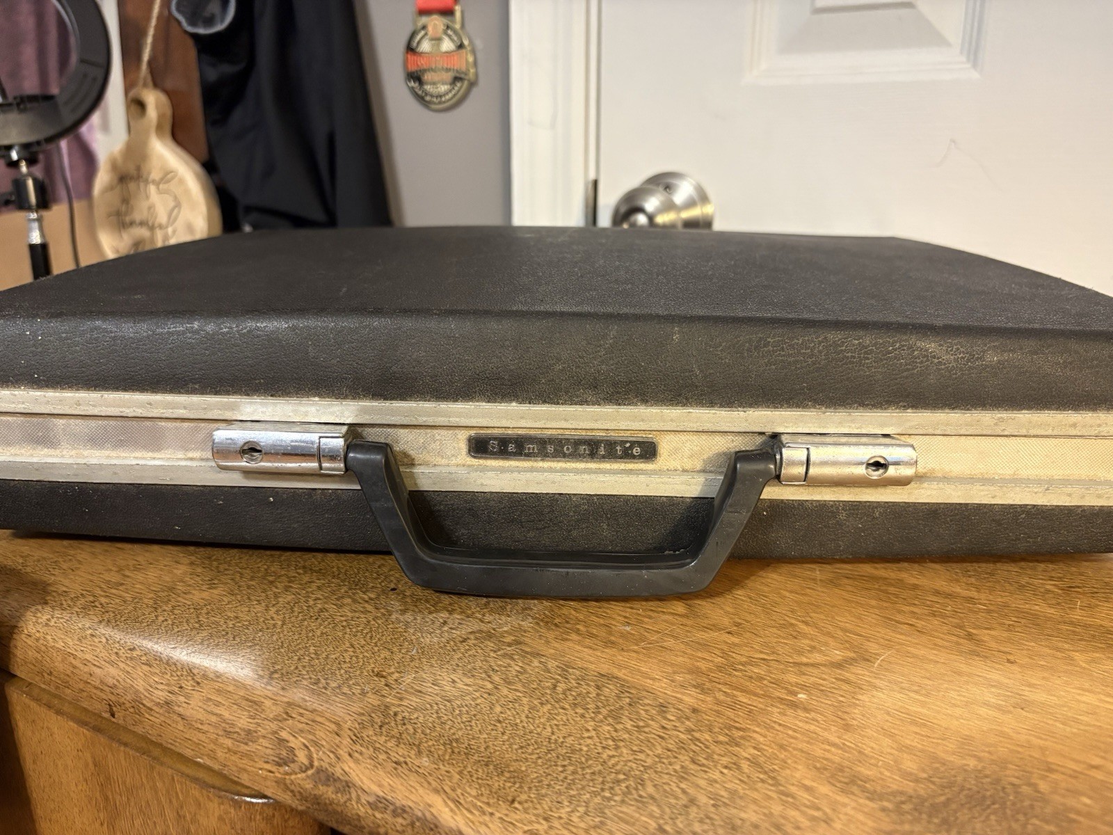 Vintage Black Samsonite Hard Shell Briefcase Attache Case No Key 18×13