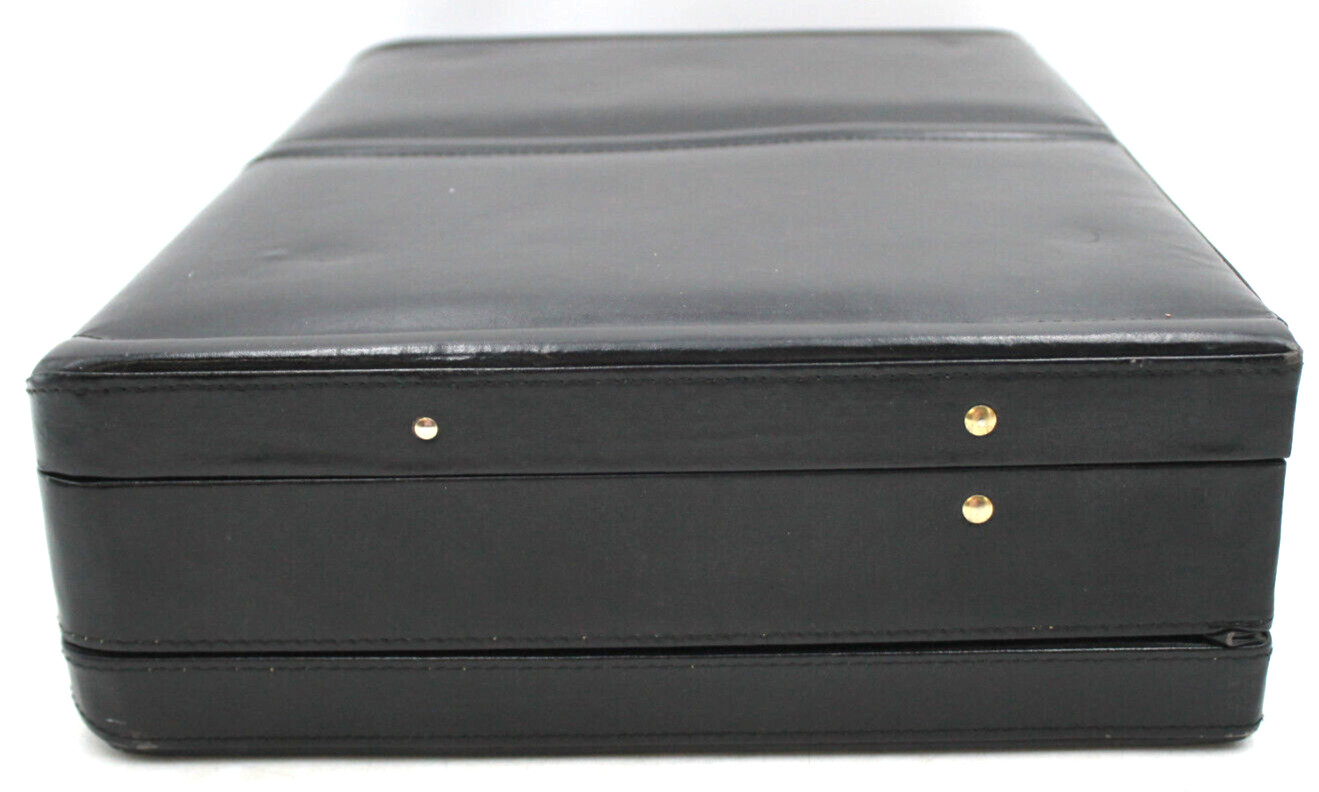 Vintage Padded Black Briefcase Hard Shell Snap Combination Lock 000 Very Clean