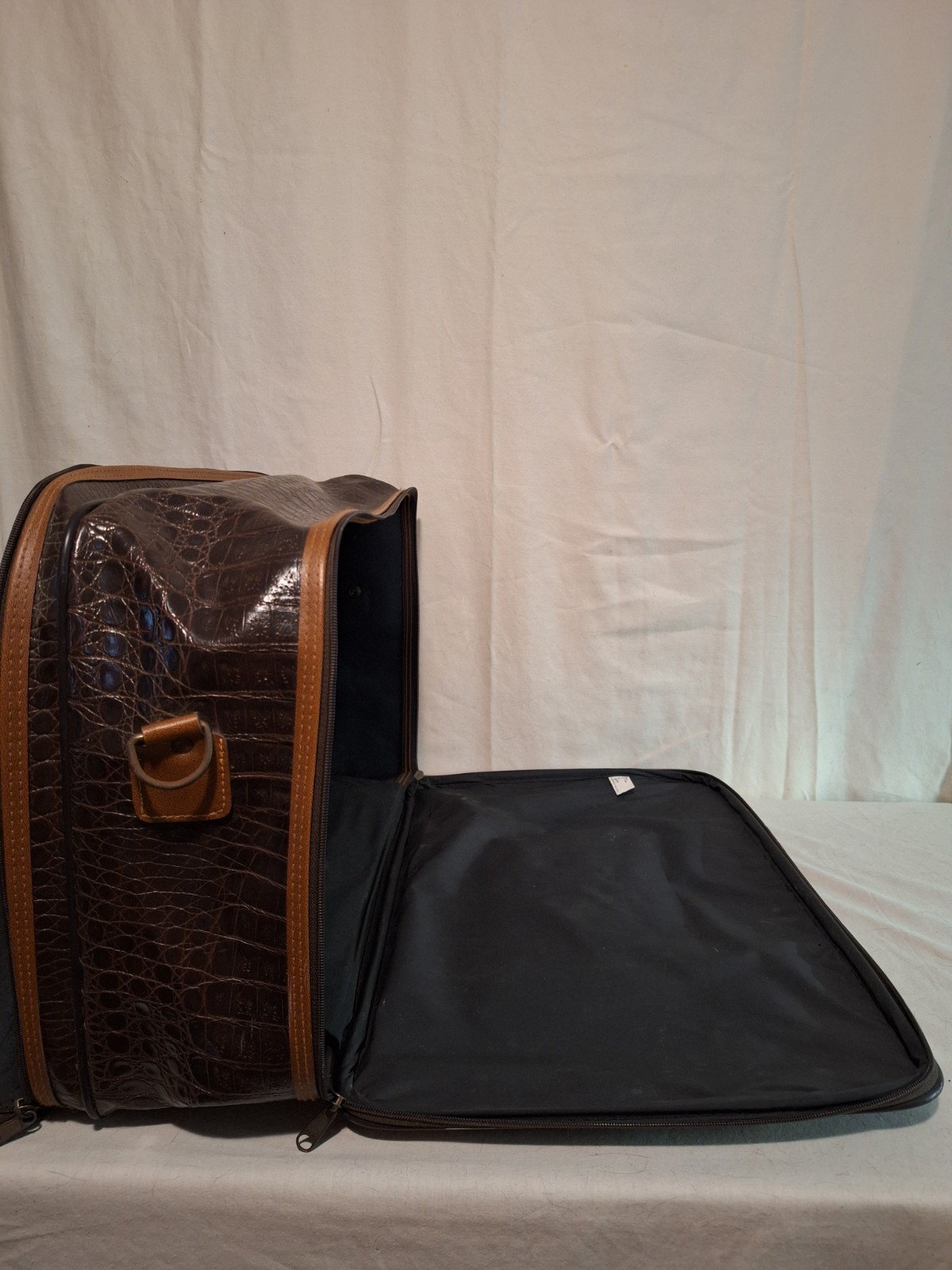 Vintage Pierre Cardin Crocodile Embossed Texture Leather Luggage Bag 80’s Travel