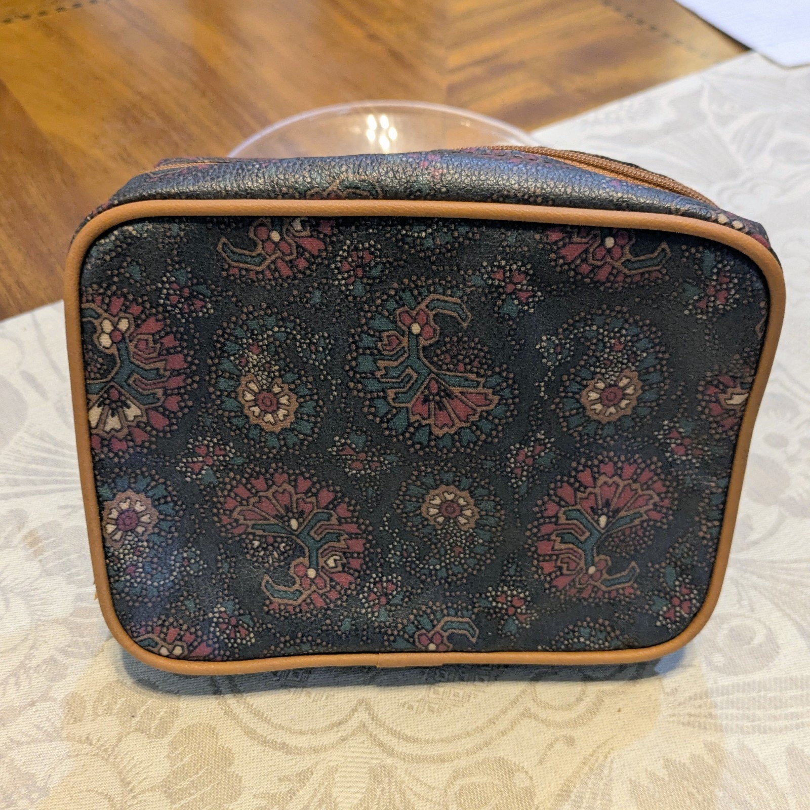 Vintage Avon Paisley Toiletry BagSet with3 Travel Bottles NIP Boho Cosmetic Case