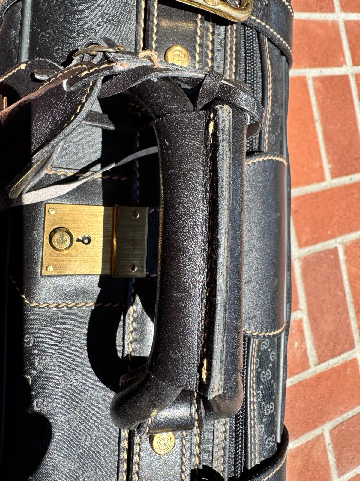 Gucci GG Luggage Authentic Monogram Canvas Excellent Condition Chocolate Brown