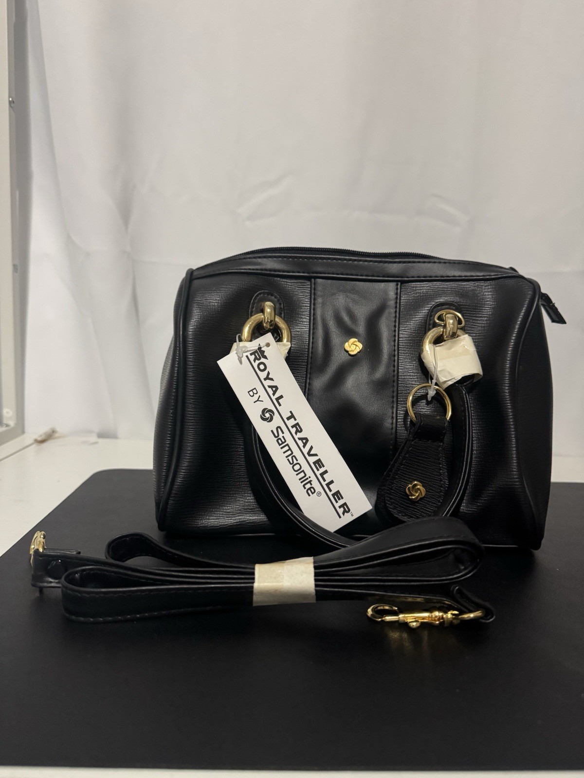 Vintage Samsonite Royal Traveler Black Leather Purse 1995 Brand New W/ Tags