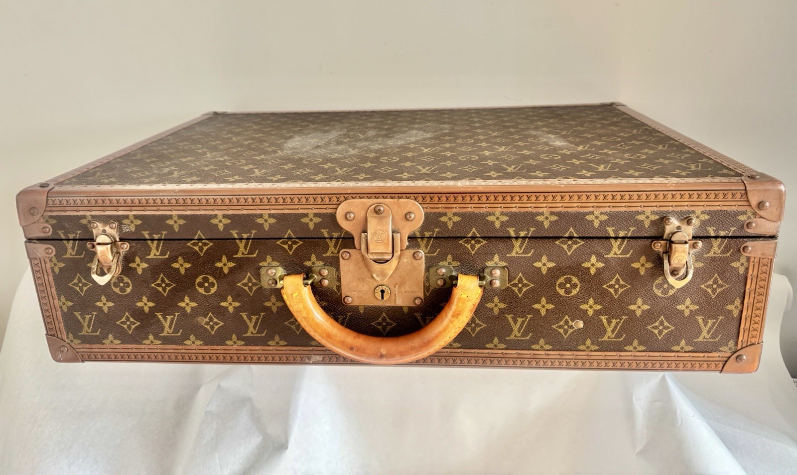 Authentic Louis Vuitton Alzer 65 Vintage Monogram Suitcase Trunk