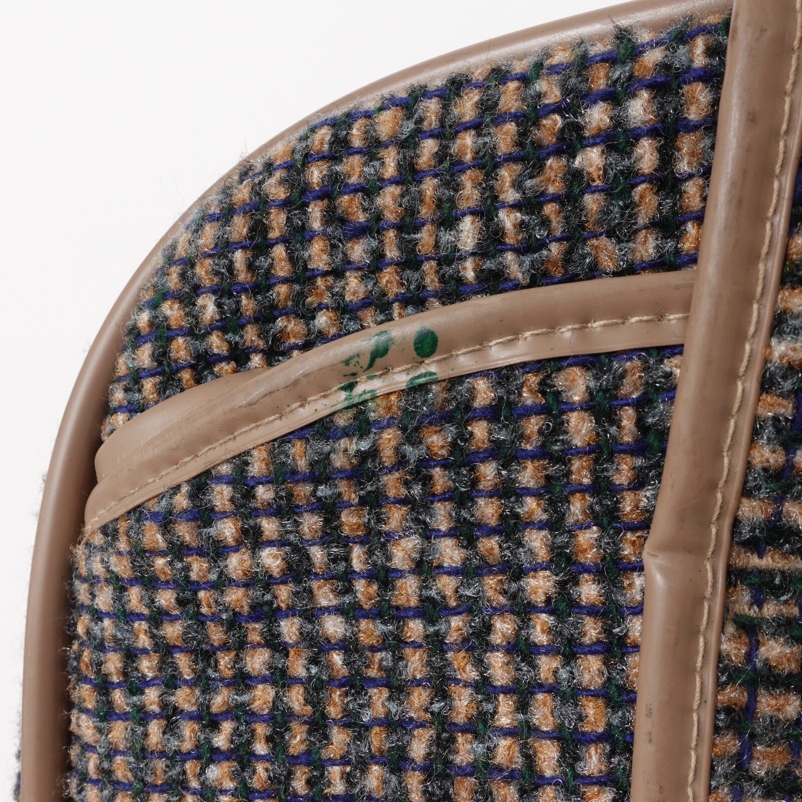 Vintage 60s Skyway Plaid Tweed Cosmetic Retro Carry On Bag Shoulder Strap Tan